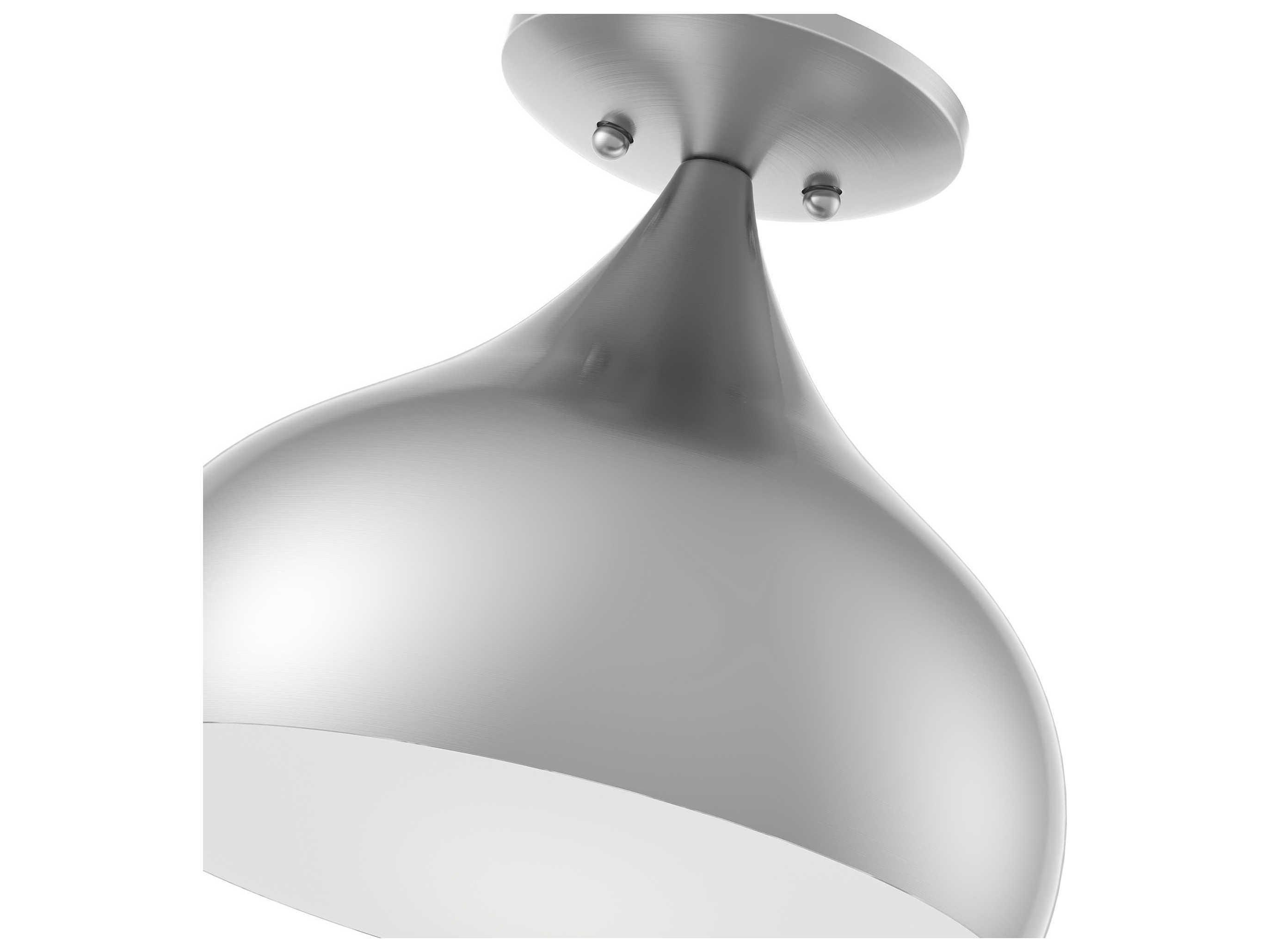 Livex Lighting Amador 1-Light Brushed Nickel Bell Semi Flush Mount