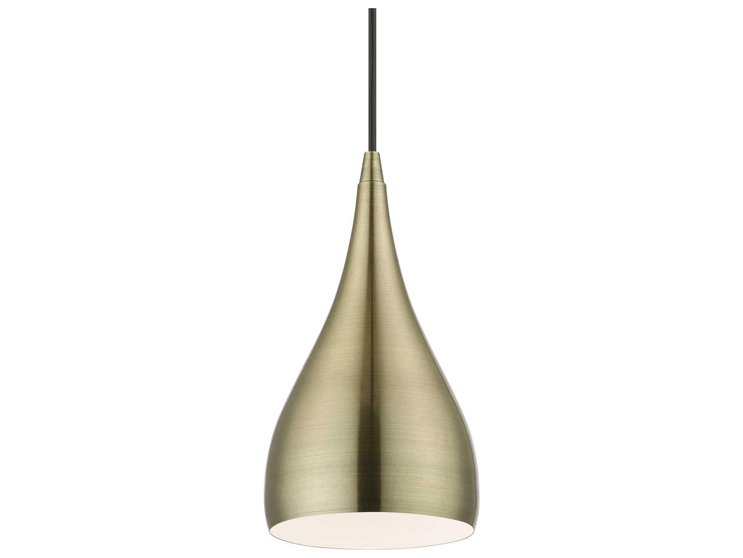 Livex Lighting Amador 1-Light Antique Brass Bell Mini Pendant