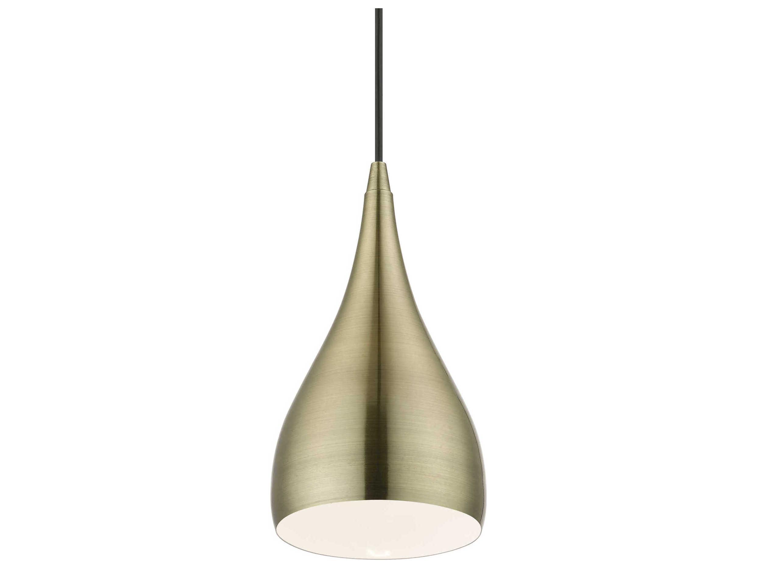 Livex Lighting Amador 1-Light Antique Brass Bell Mini Pendant