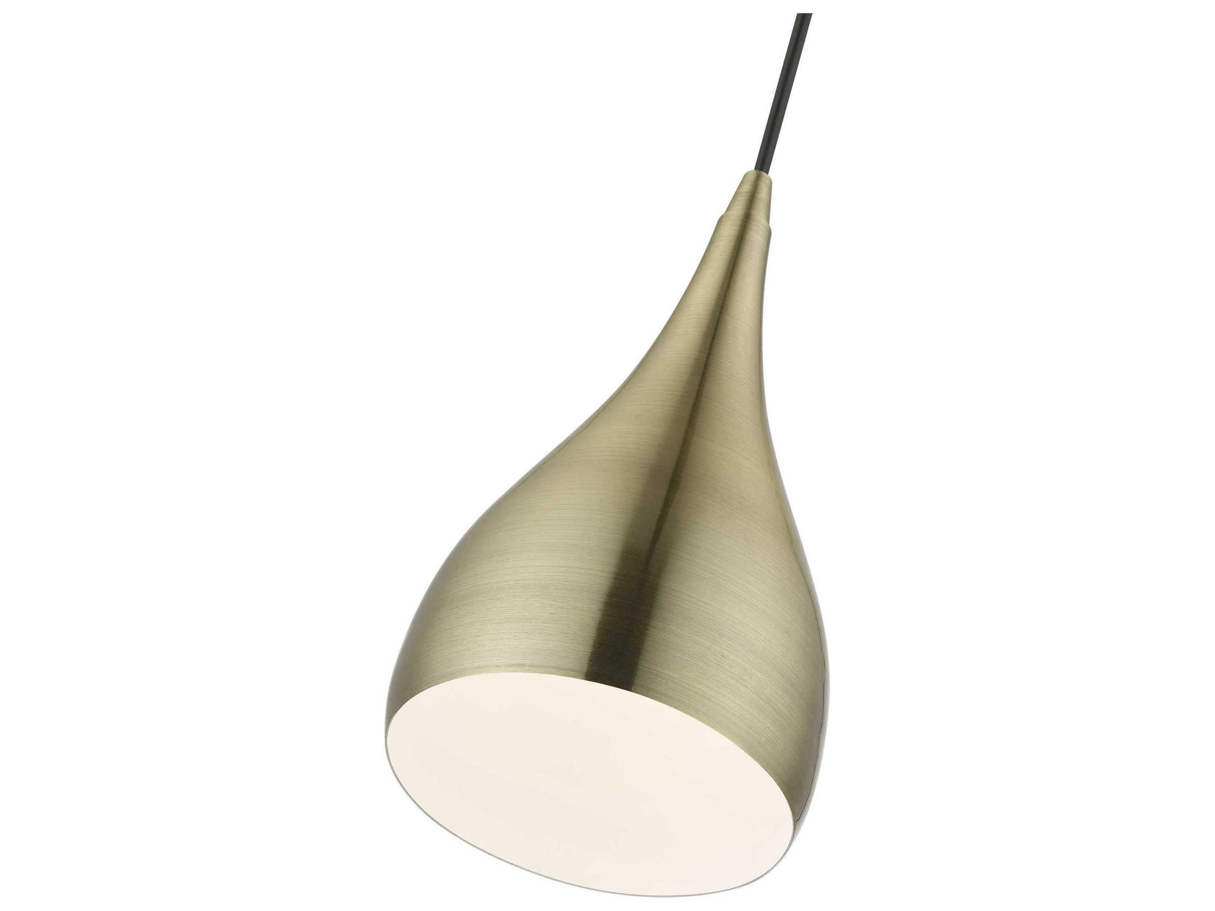 Livex Lighting Amador 1-Light Antique Brass Bell Mini Pendant