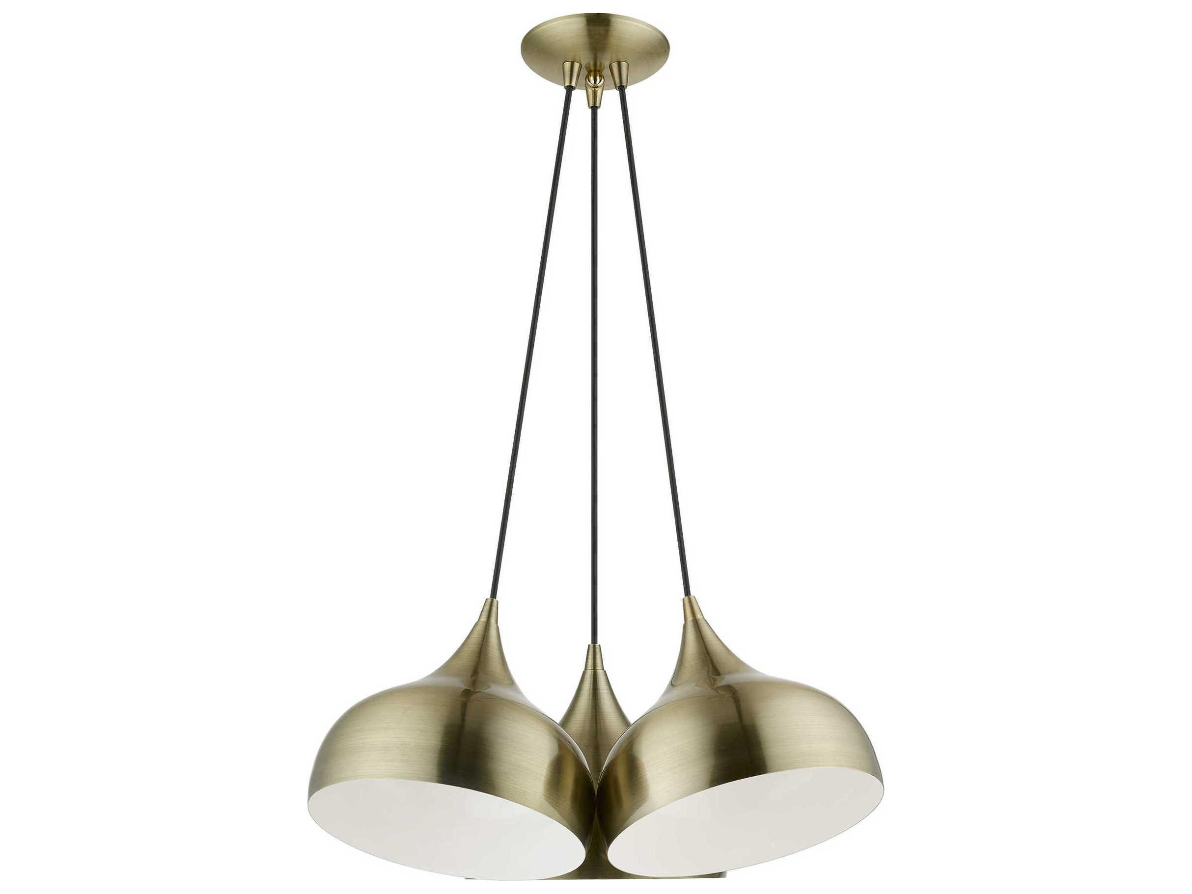 Livex Lighting Amador 3-Light Antique Brass Bell Pendant