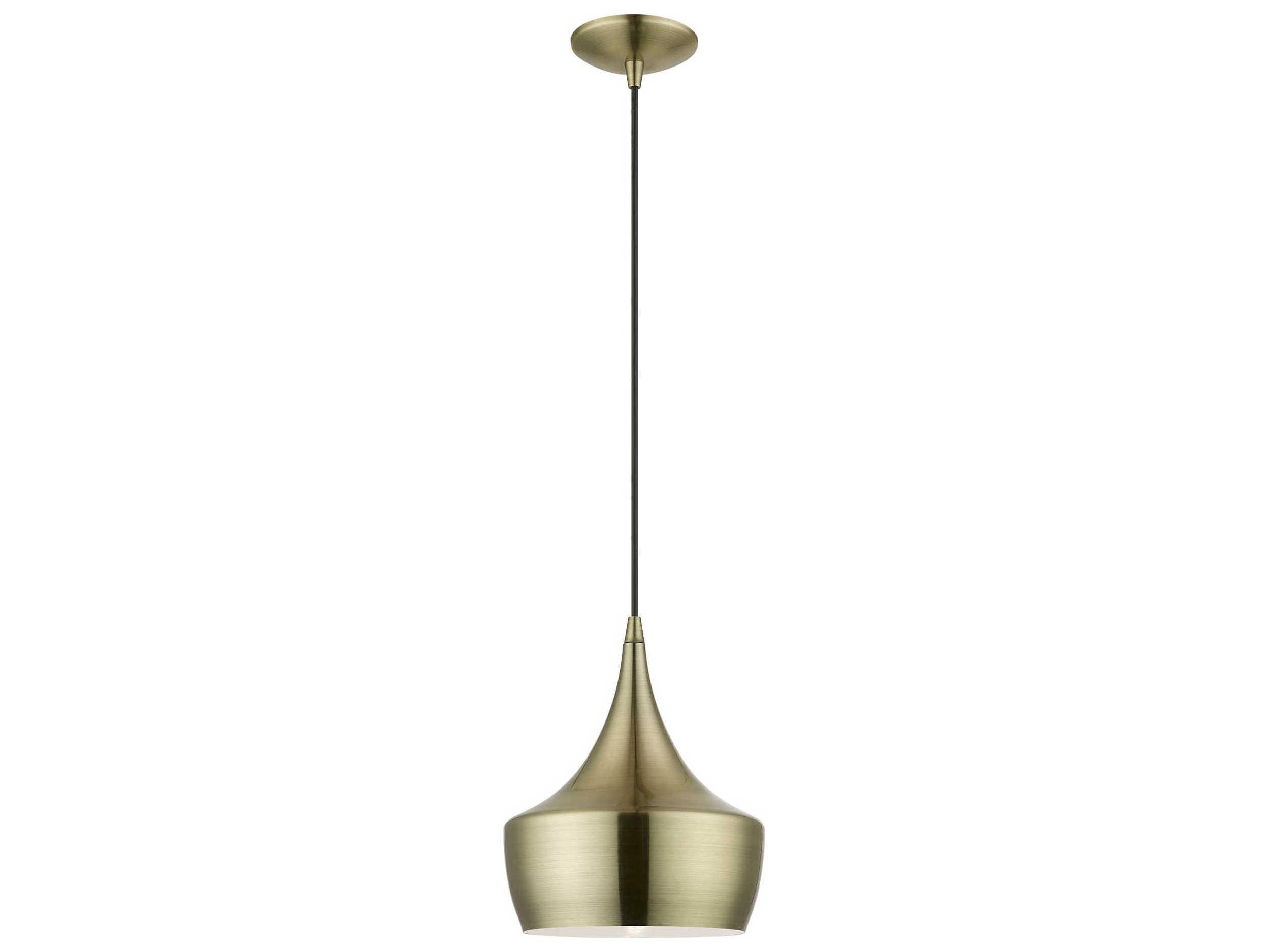 Livex Lighting Waldorf 1-Light Antique Brass Mini Pendant