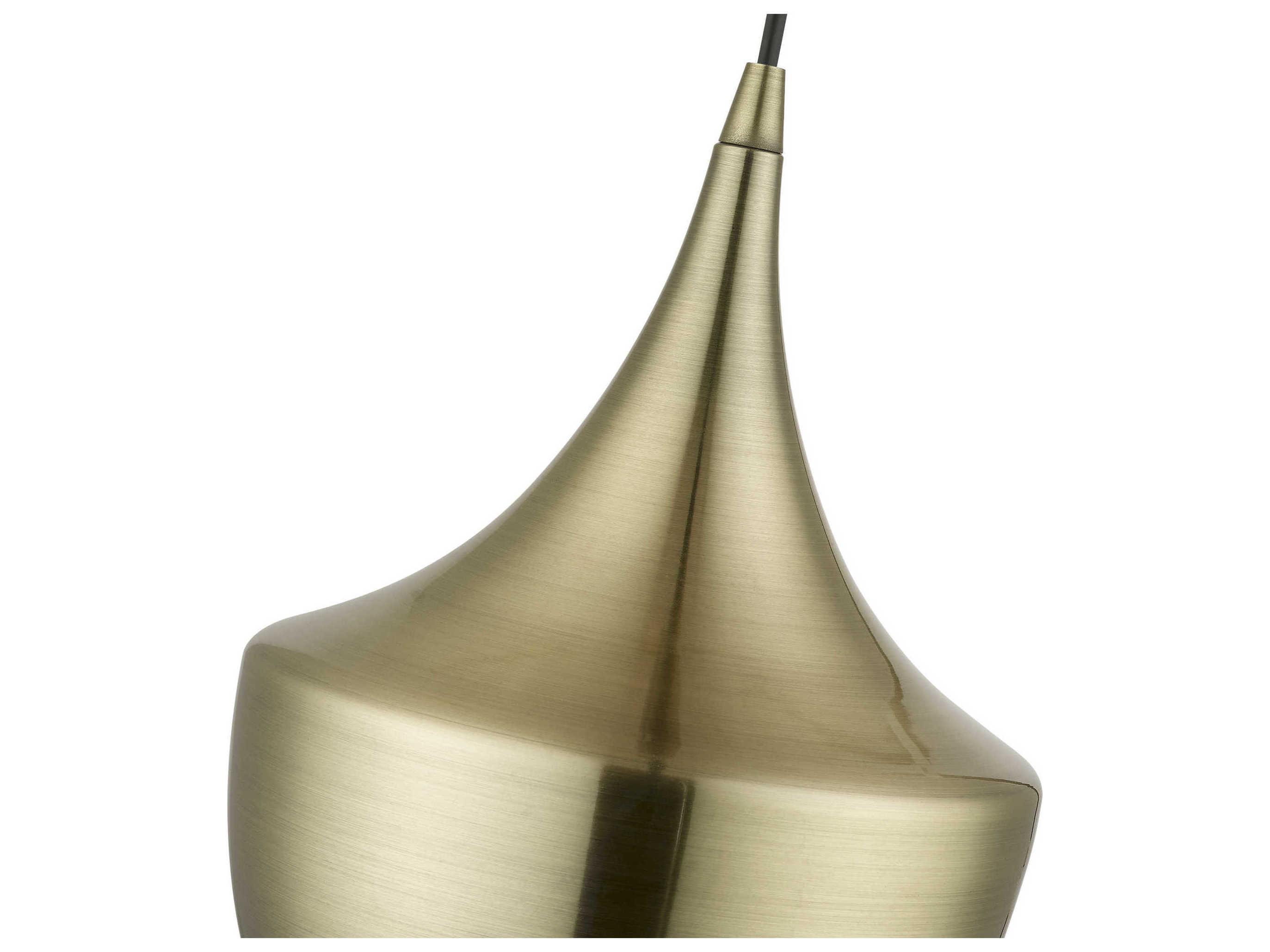 Livex Lighting Waldorf 1-Light Antique Brass Mini Pendant