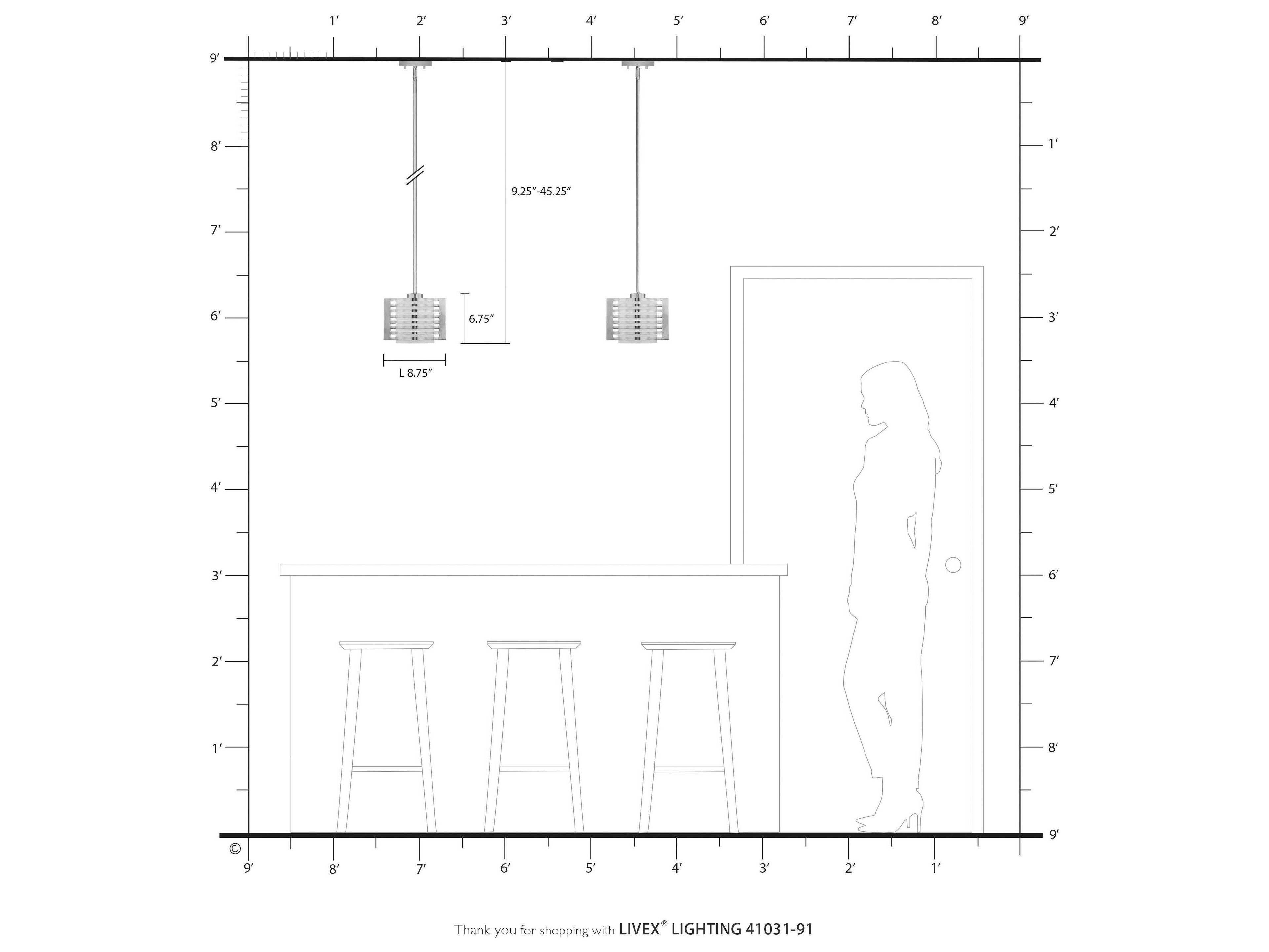 Livex Lighting Hilliard 1-Light Brushed Nickel Glass Mini Pendant