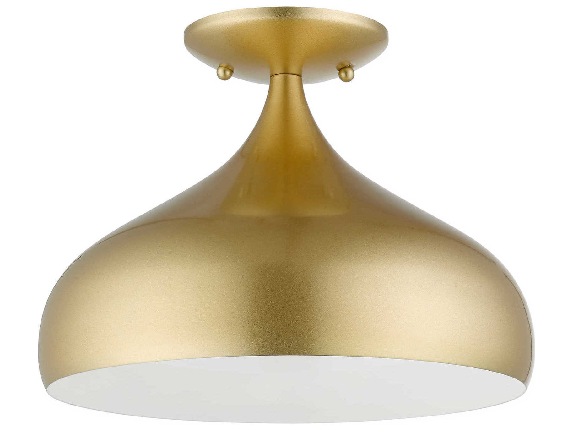 Livex Lighting Amador 1-Light Soft Gold Bell Semi Flush Mount