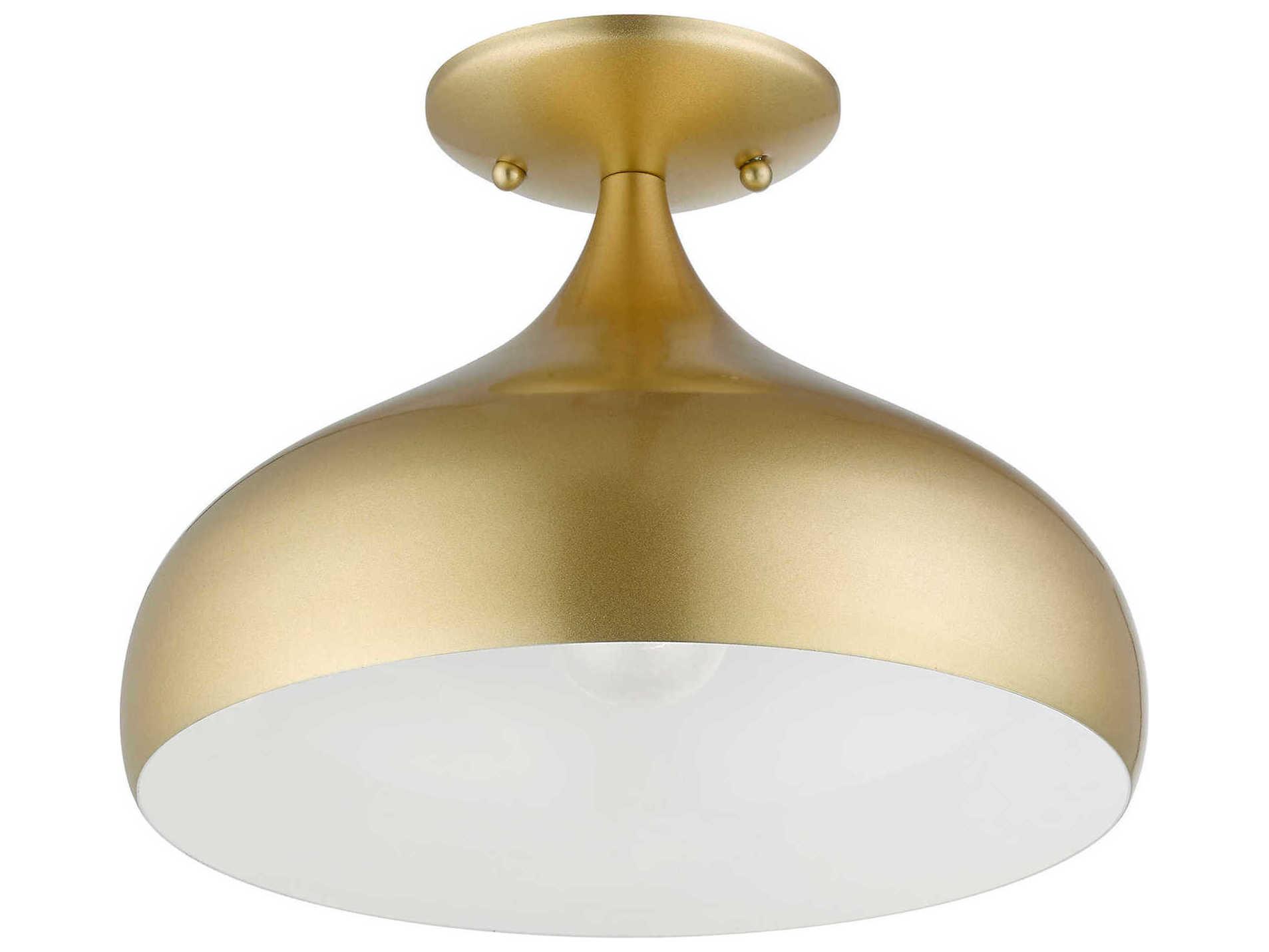 Livex Lighting Amador 1-Light Soft Gold Bell Semi Flush Mount