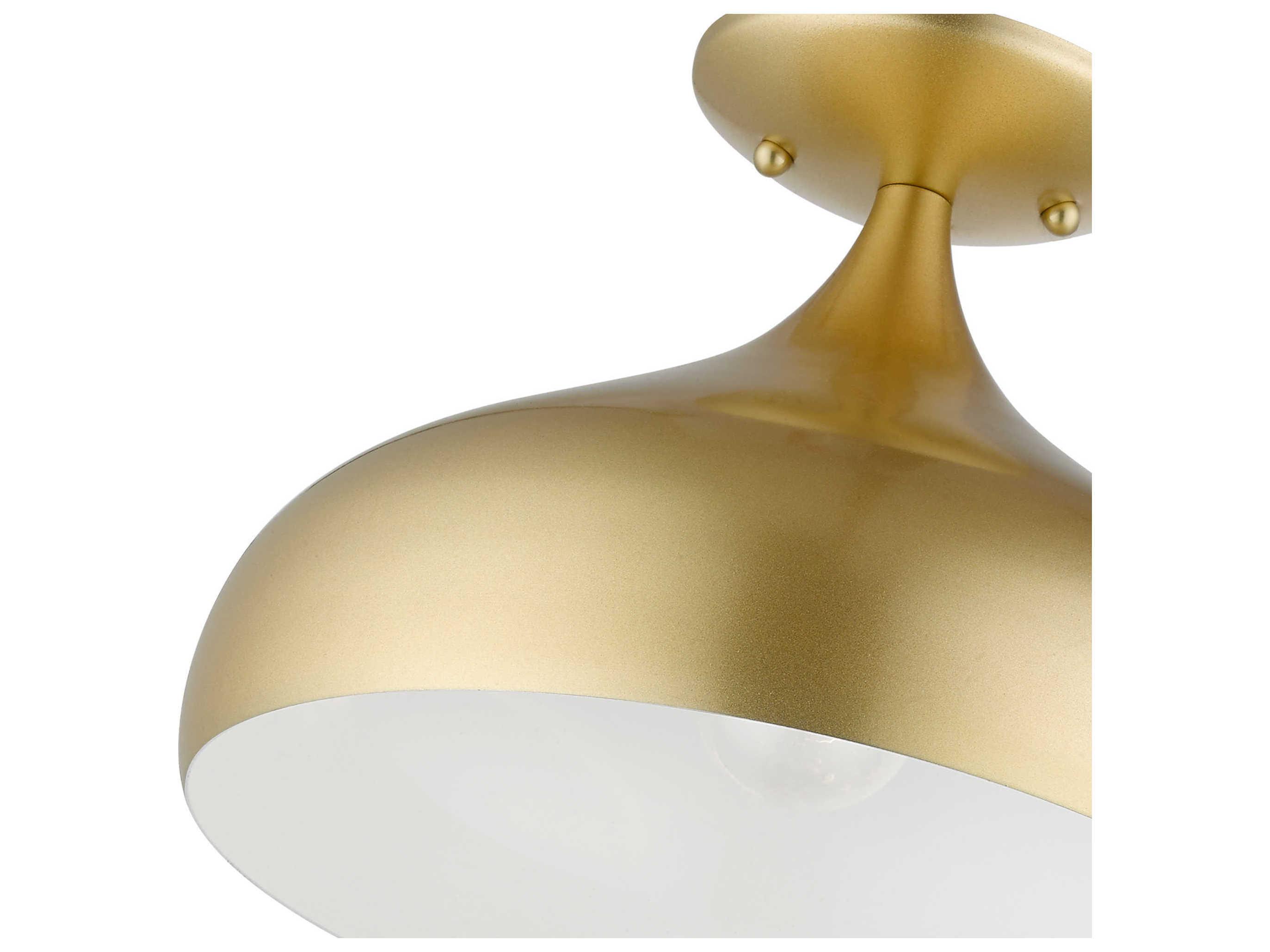 Livex Lighting Amador 1-Light Soft Gold Bell Semi Flush Mount