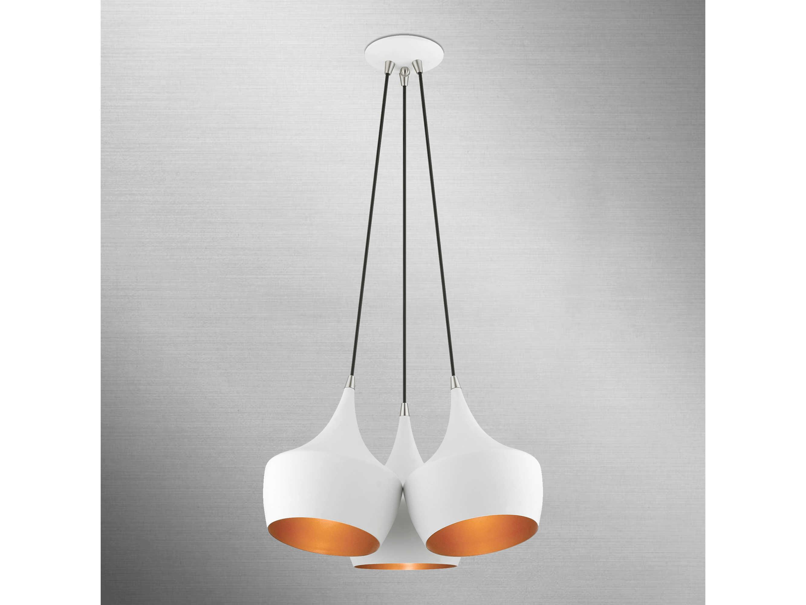 Livex Lighting Waldorf 3-Light White Gold Pendant