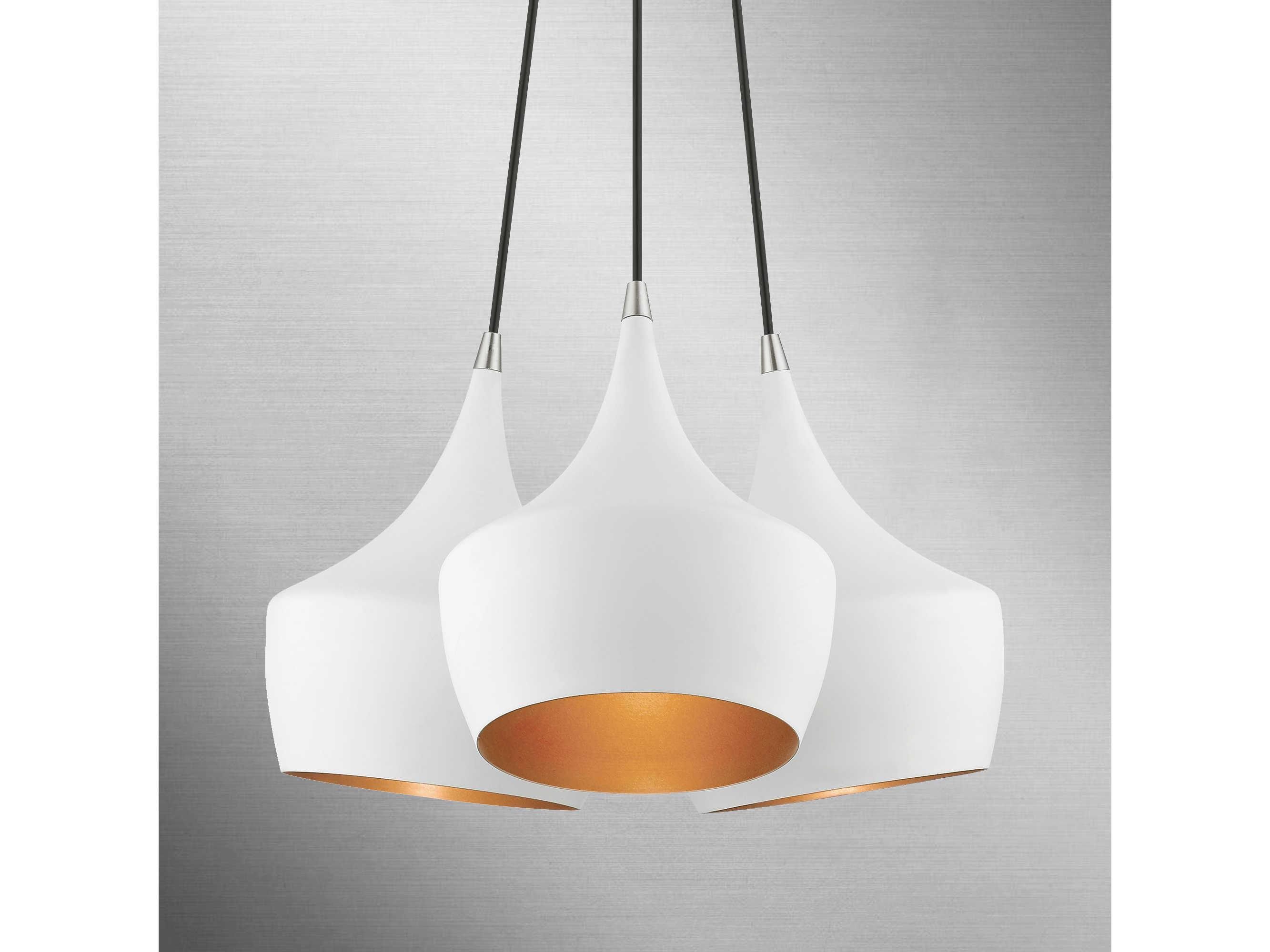 Livex Lighting Waldorf 3-Light White Gold Pendant