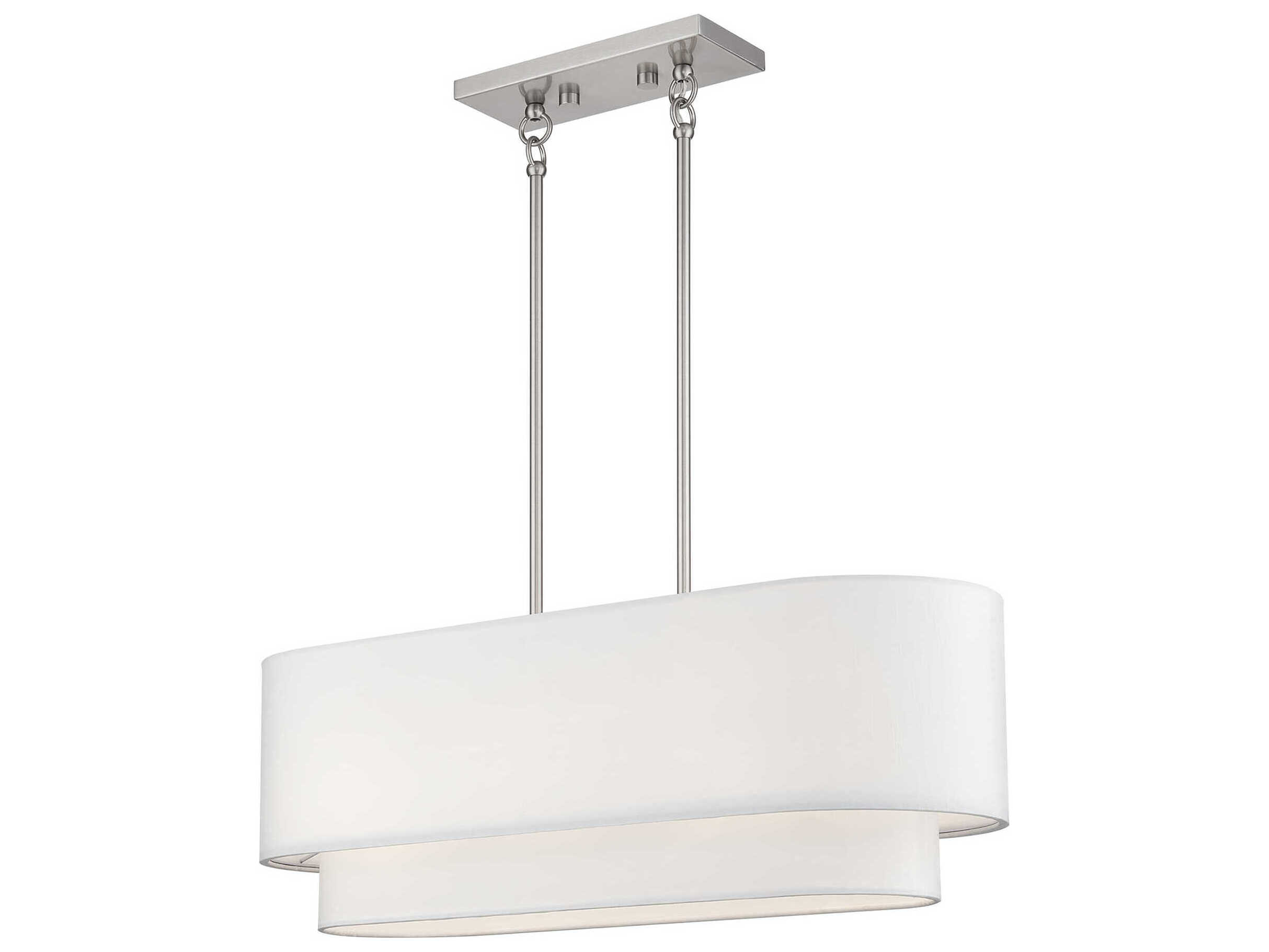 Livex Lighting Manorwood 3-Light Brushed Nickel Island Pendant