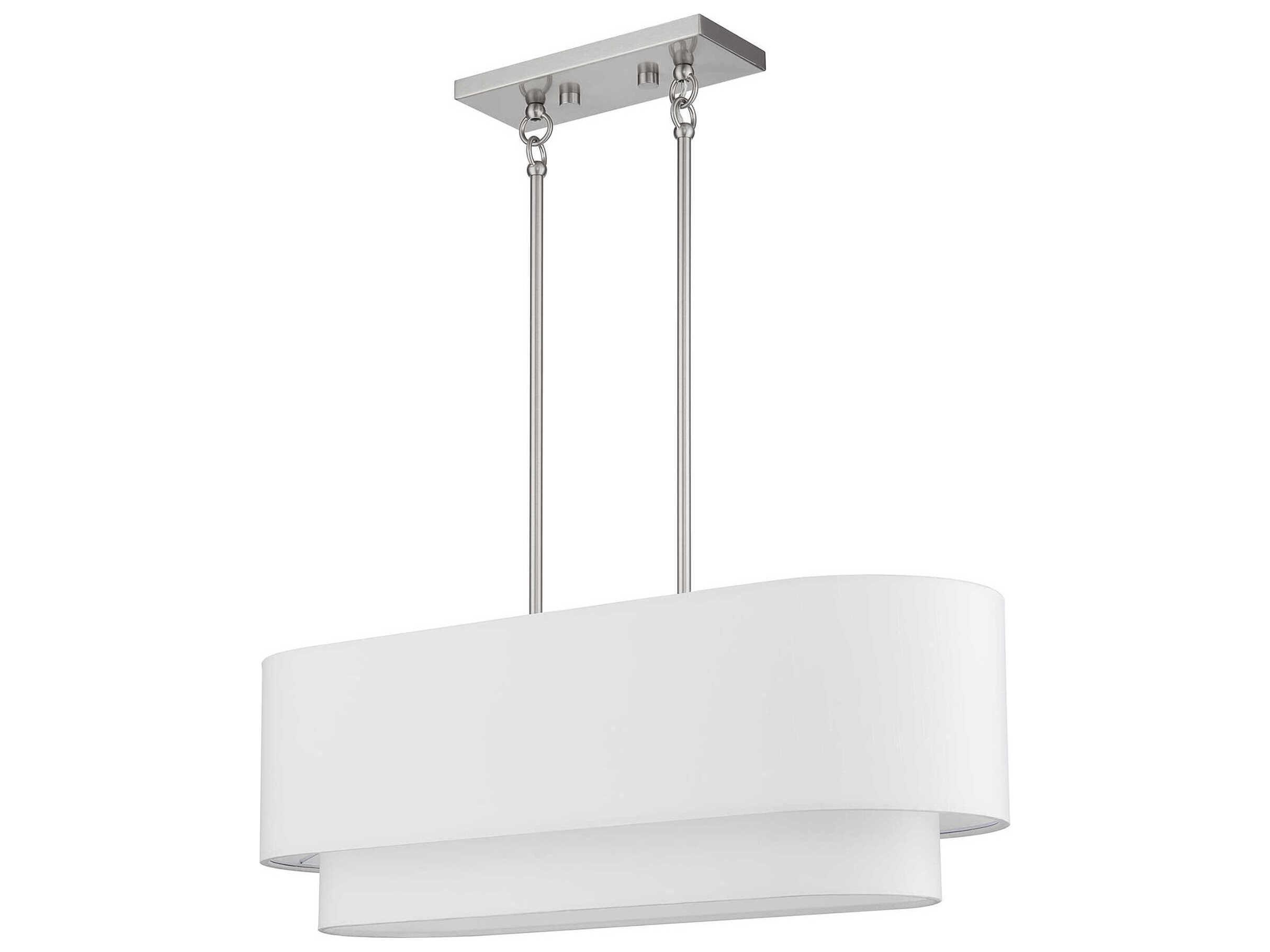 Livex Lighting Manorwood 3-Light Brushed Nickel Island Pendant