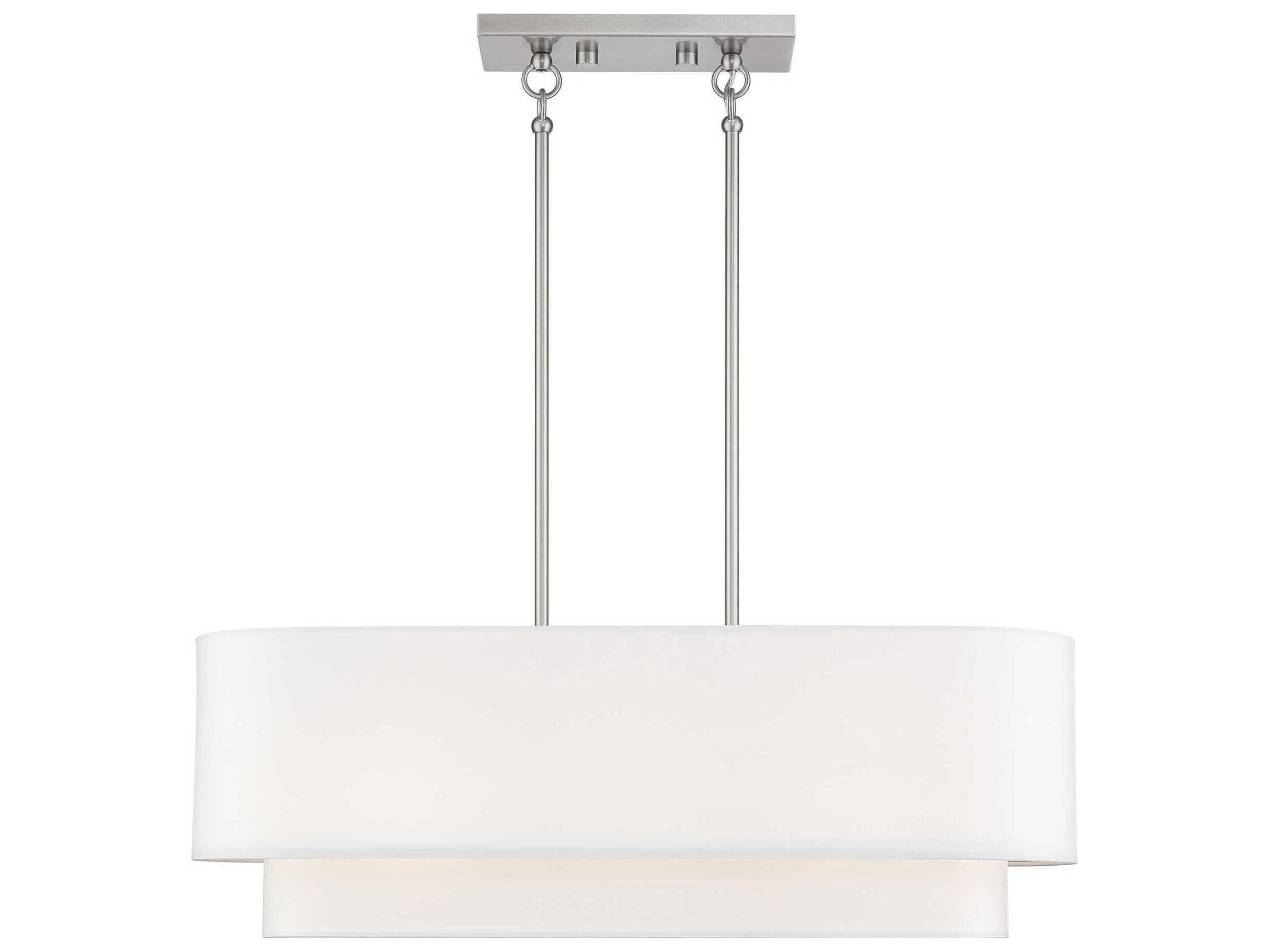 Livex Lighting Manorwood 3-Light Brushed Nickel Island Pendant