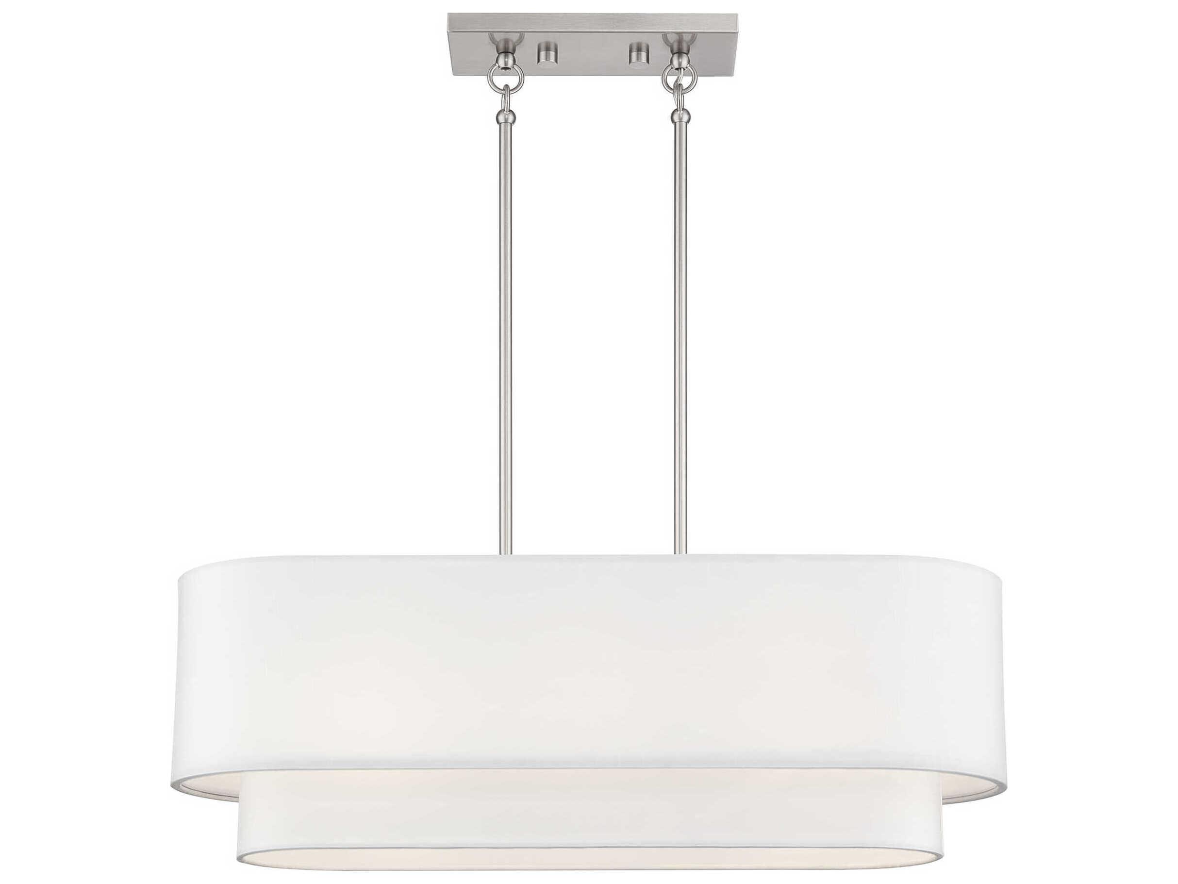 Livex Lighting Manorwood 3-Light Brushed Nickel Island Pendant