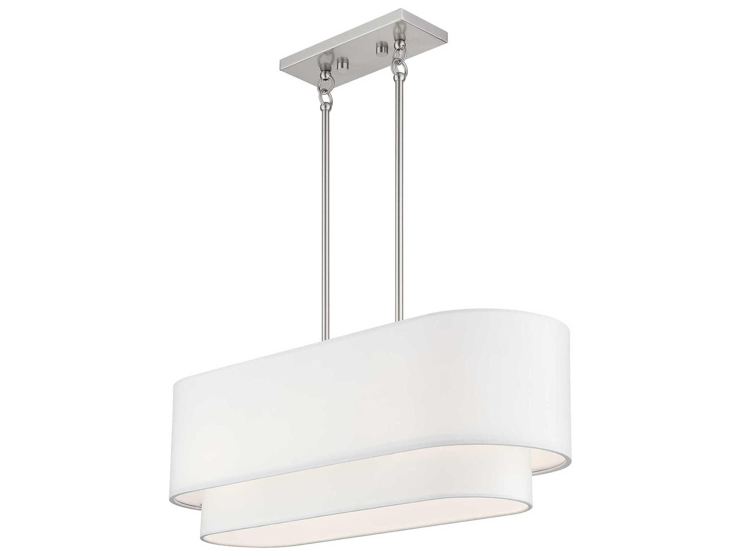 Livex Lighting Manorwood 3-Light Brushed Nickel Island Pendant