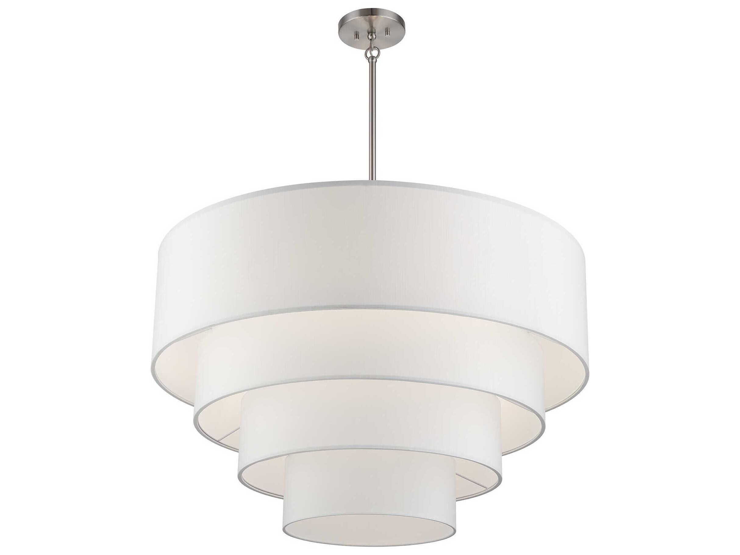 Livex Lighting Manorwood 8-Light Brushed Nickel Pendant