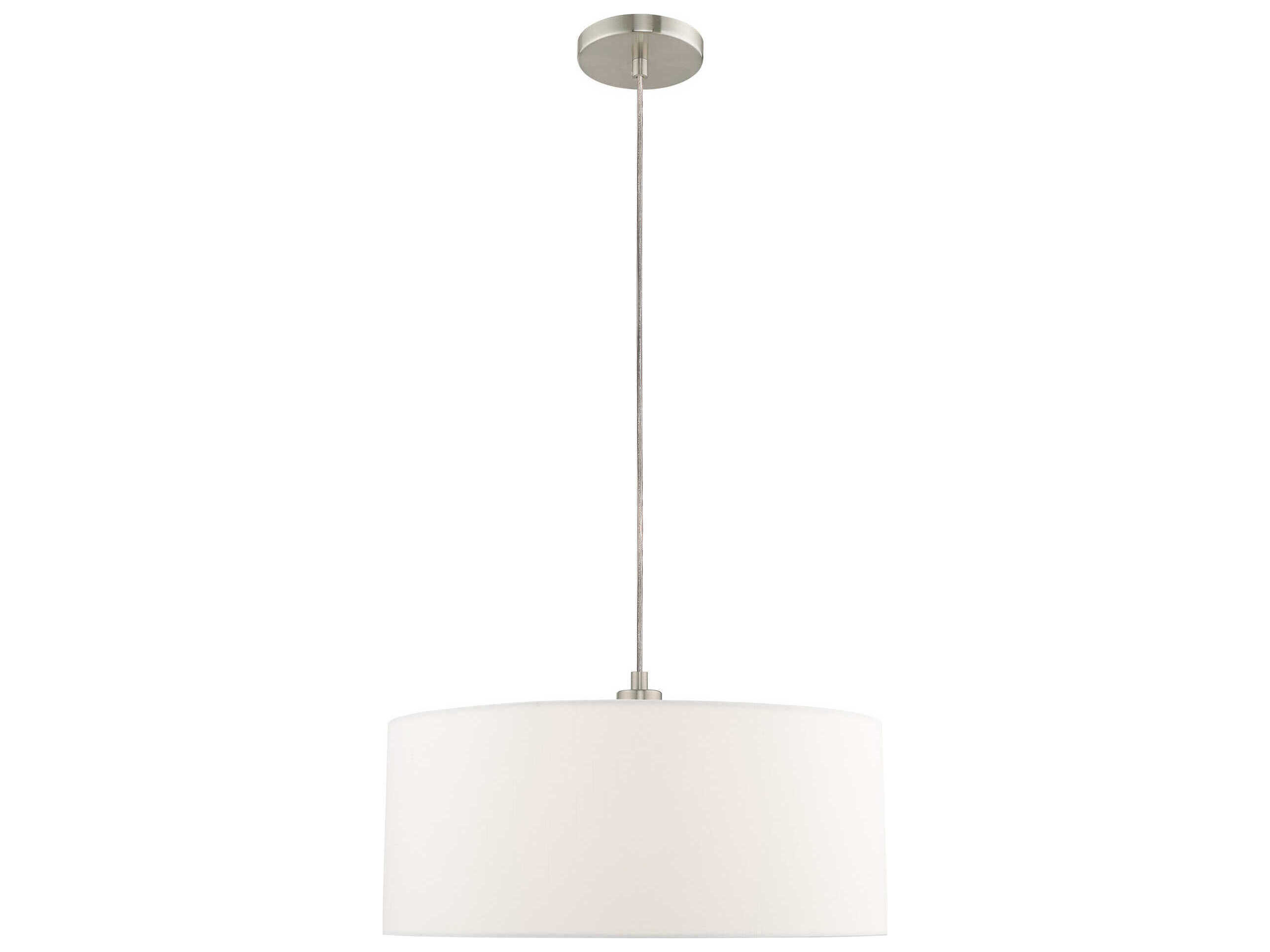 Livex Lighting Meridian 1-Light Brushed Nickel Drum Pendant
