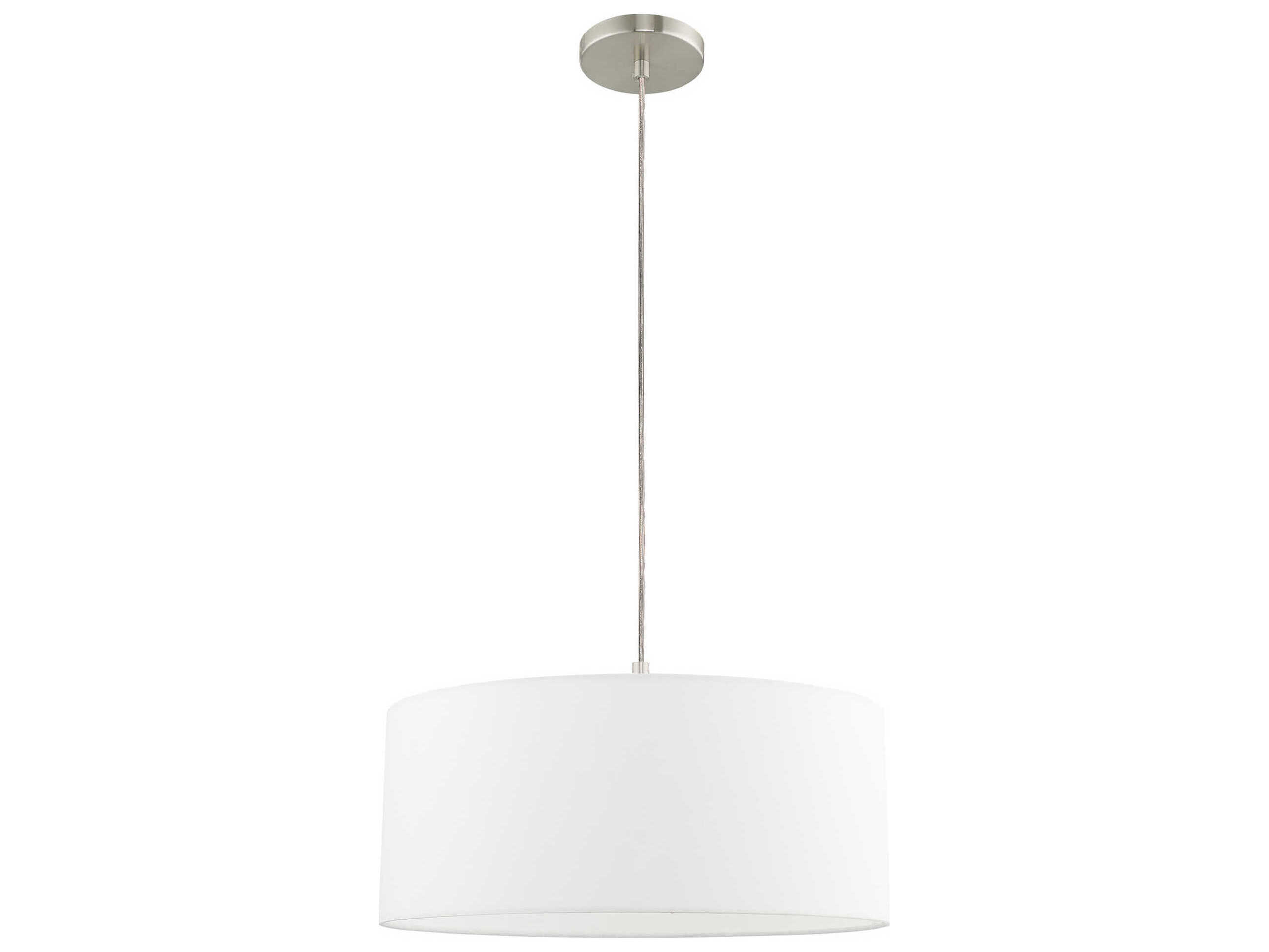 Livex Lighting Meridian 1-Light Brushed Nickel Drum Pendant