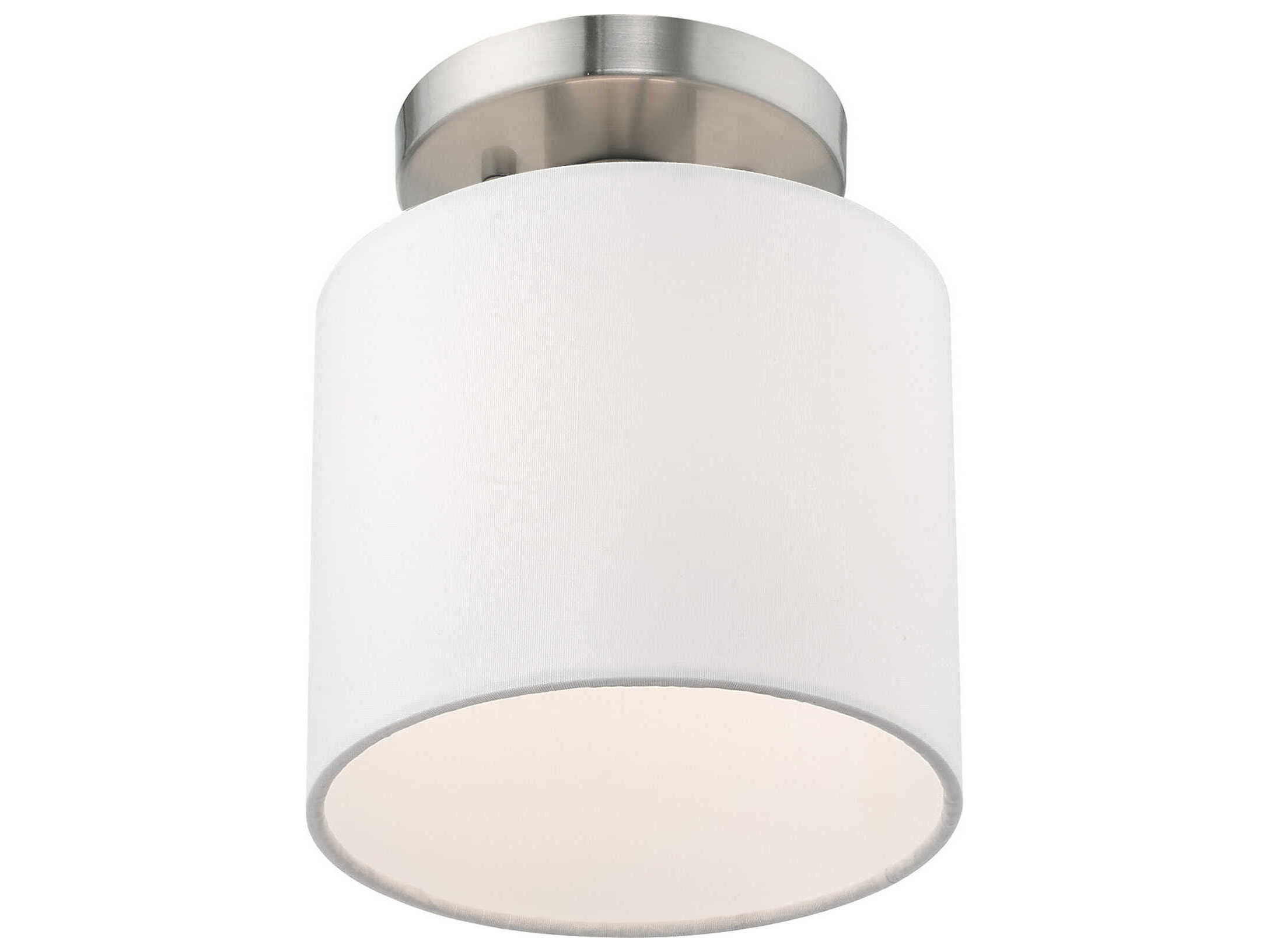 Livex Lighting Meridian 1-Light Brushed Nickel Drum Semi Flush Mount
