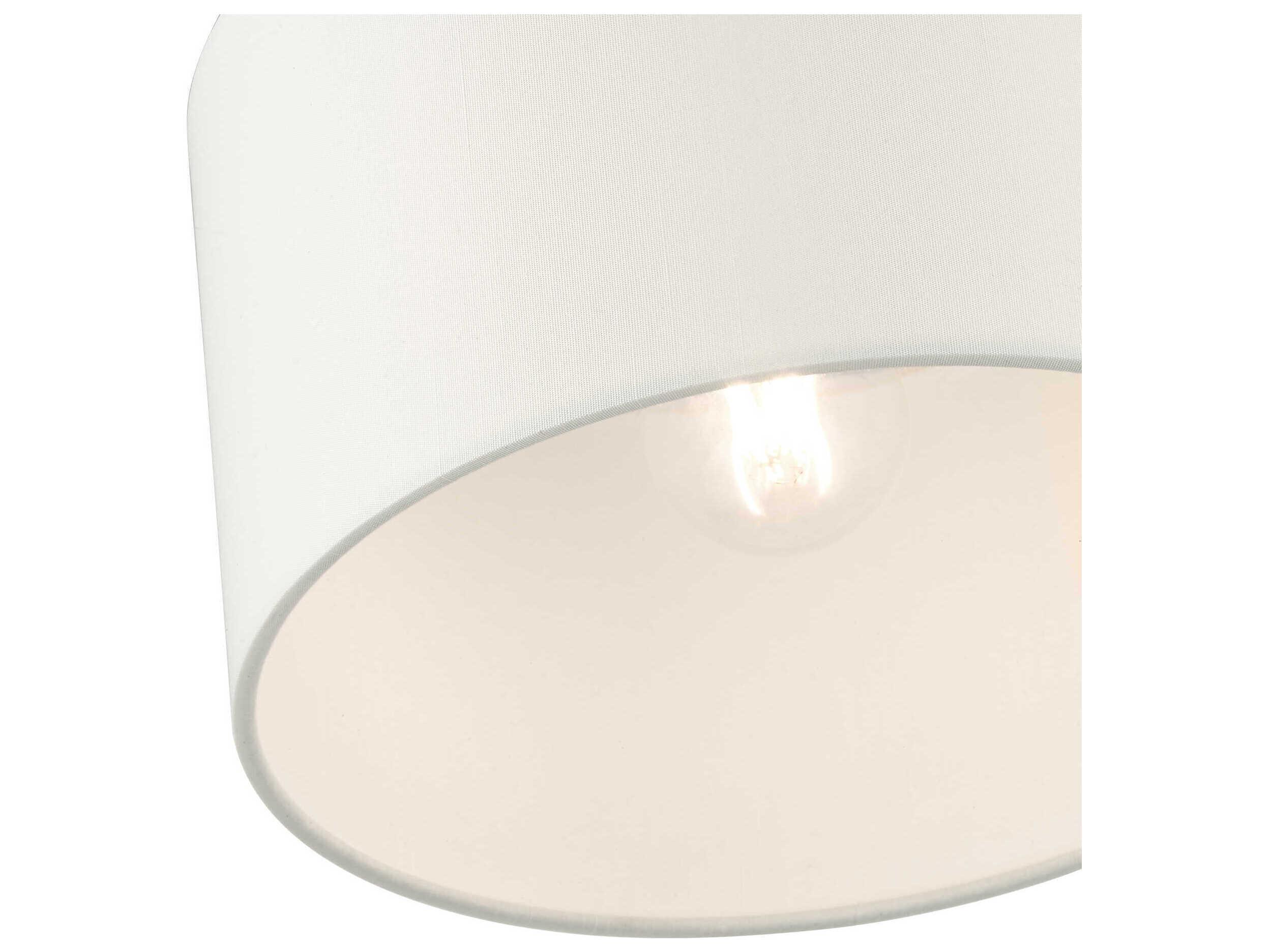 Livex Lighting Meridian 1-Light Satin Brass Drum Semi Flush Mount