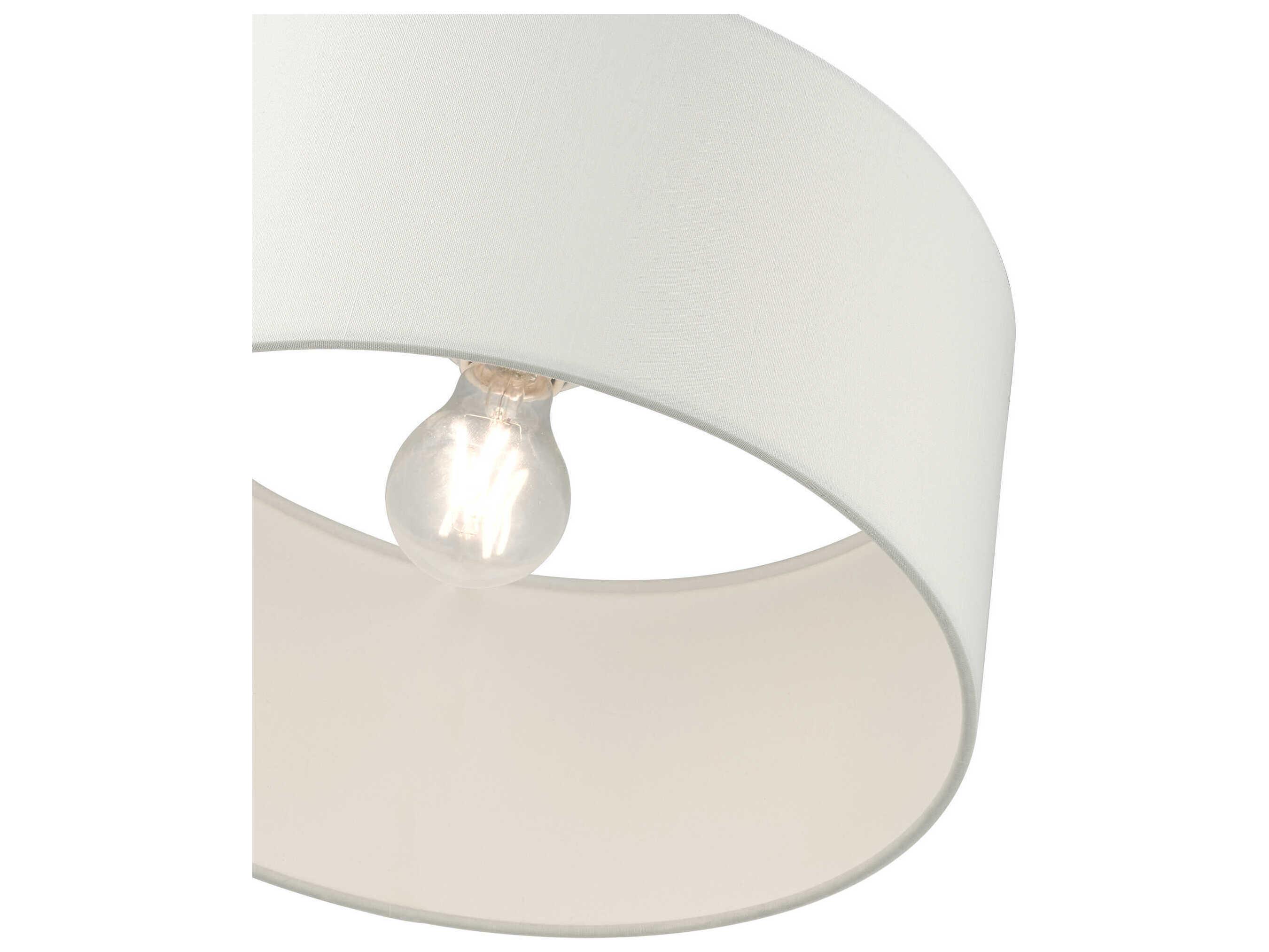 Livex Lighting Meridian 1-Light Satin Brass Drum Semi Flush Mount