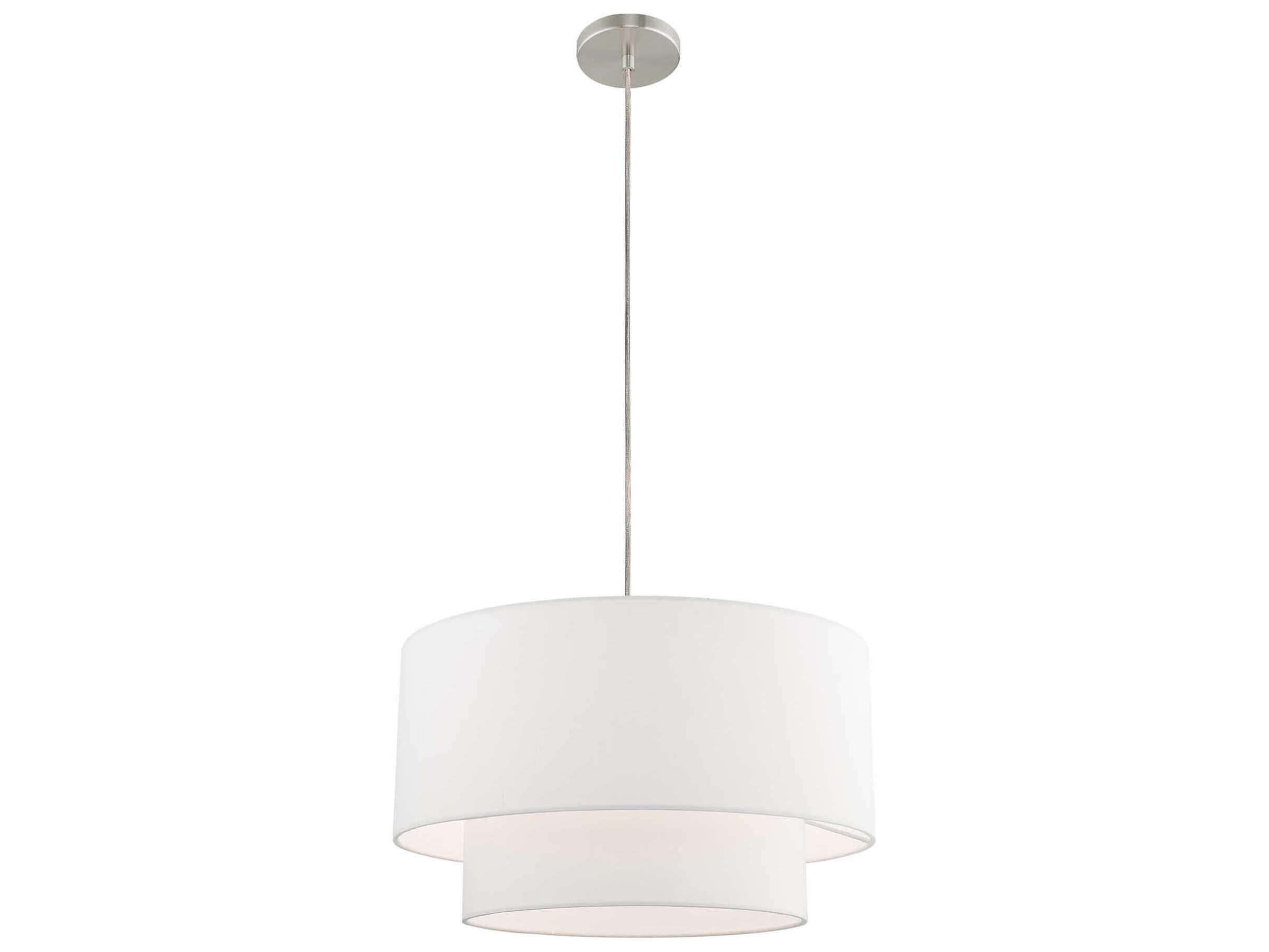 Livex Lighting Meridian 1-Light Brushed Nickel Drum Pendant