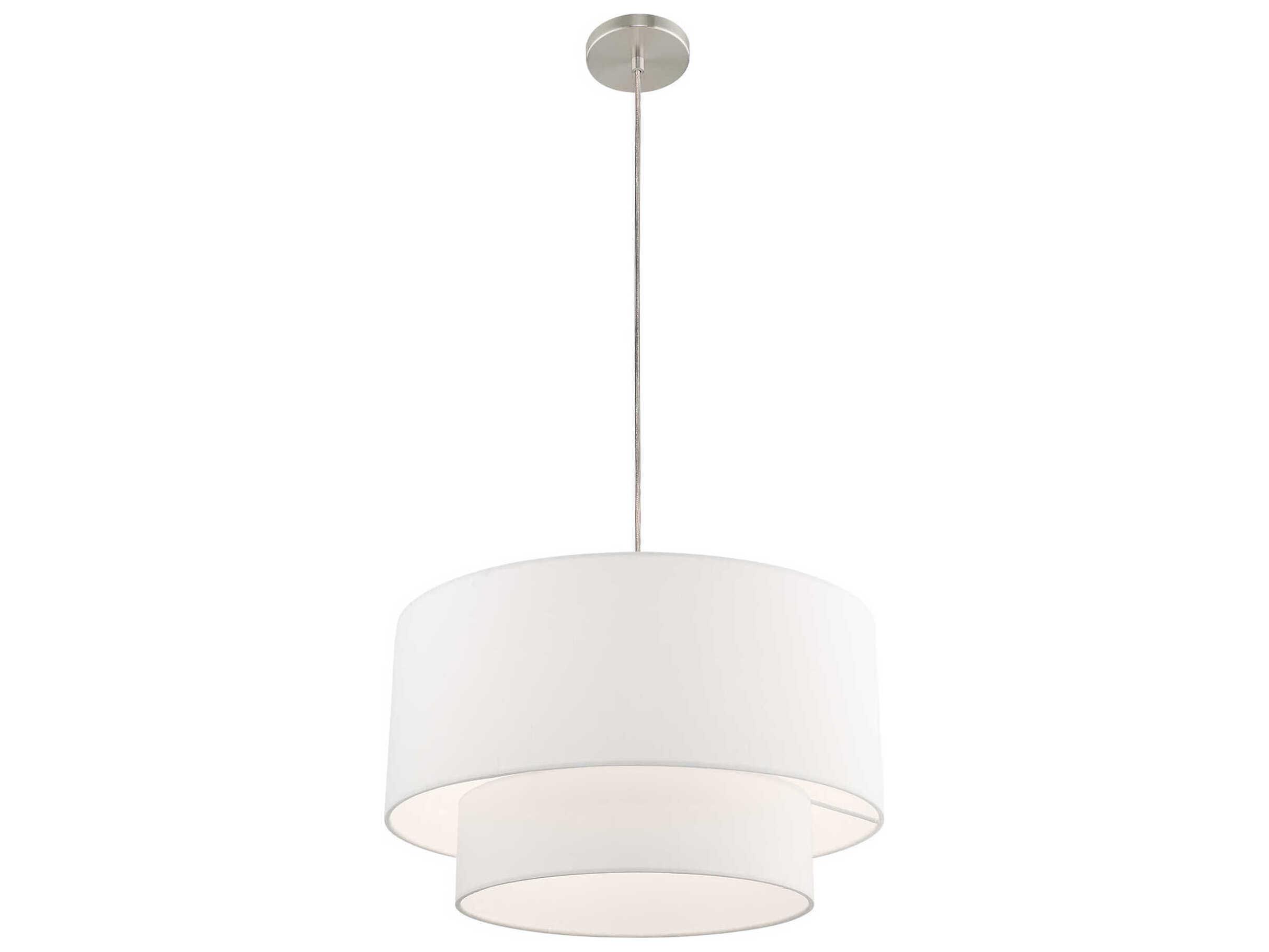 Livex Lighting Meridian 1-Light Brushed Nickel Drum Pendant