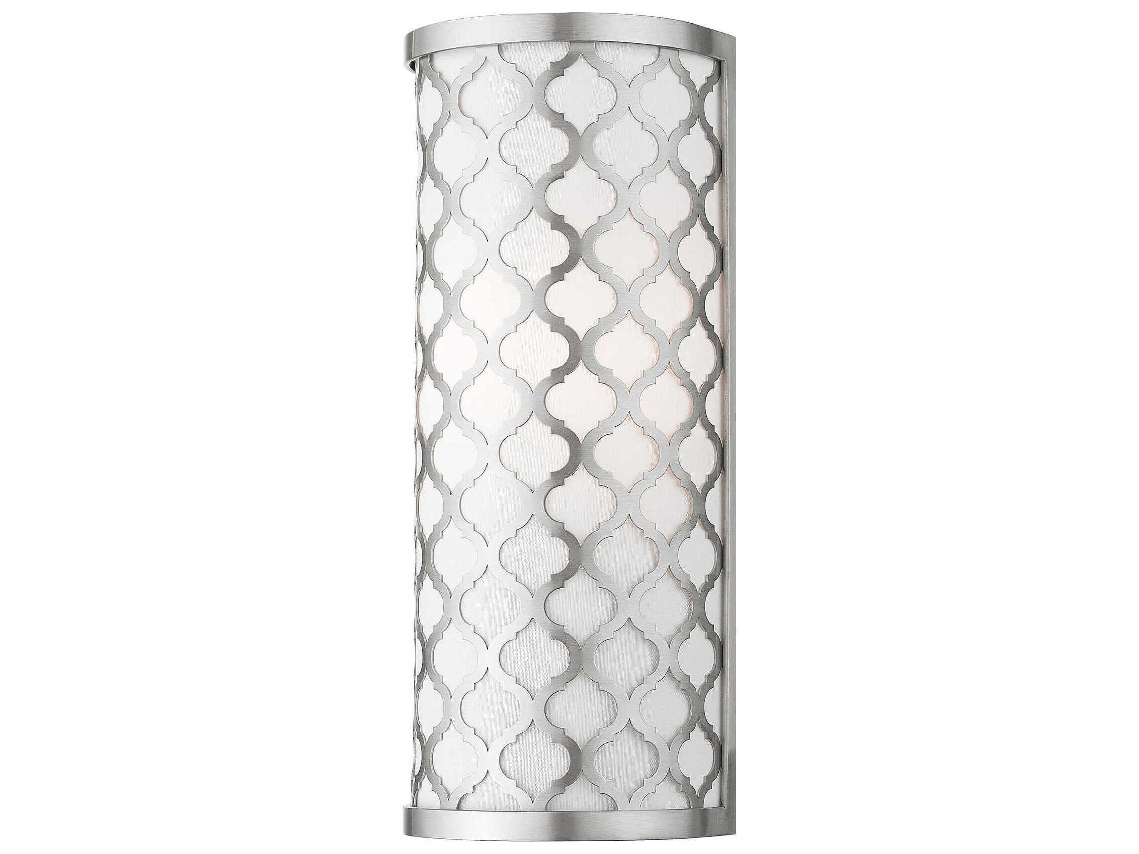 Livex Lighting Arabesque 1-Light Brushed Nickel White Wall Sconce