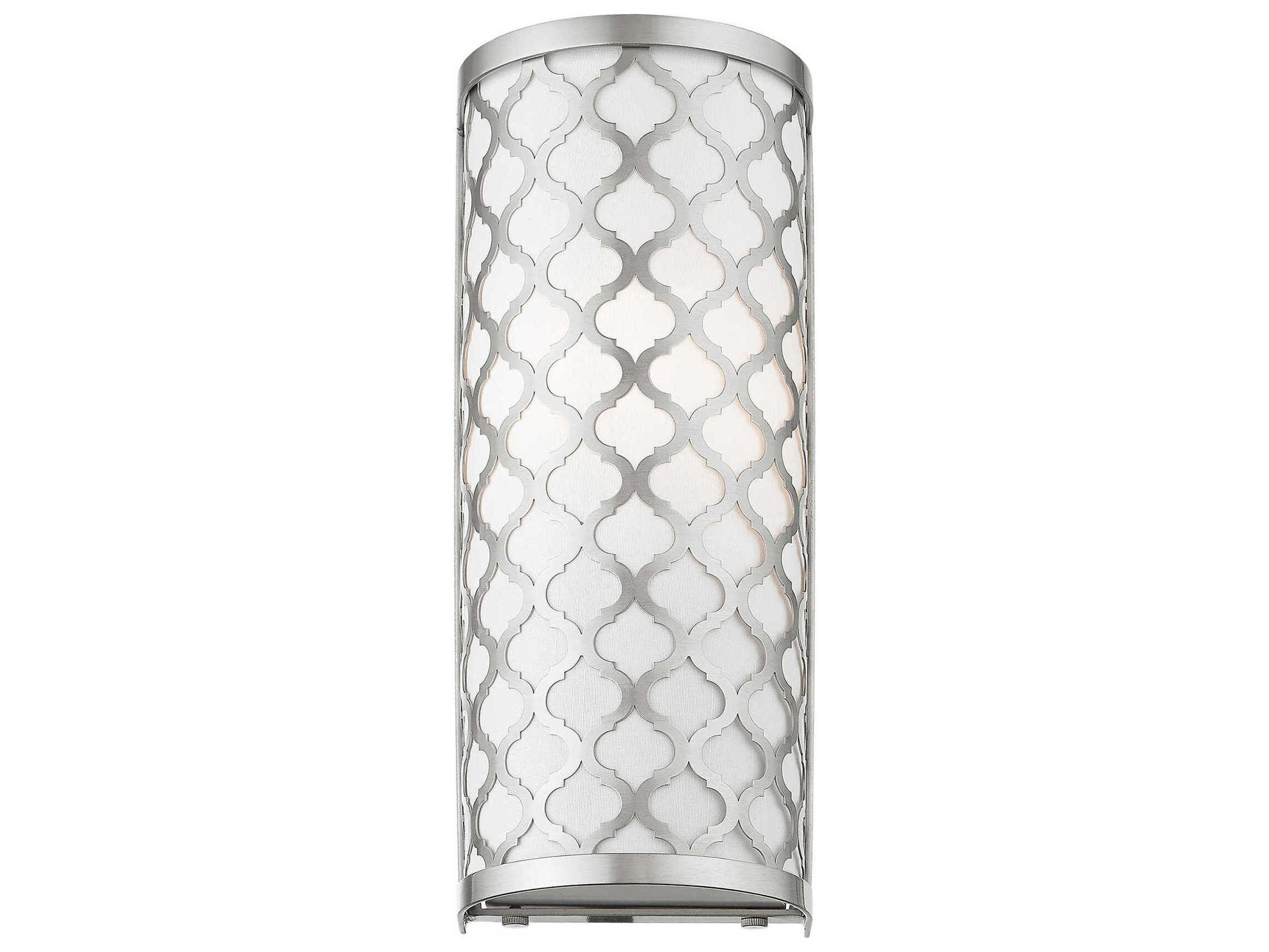 Livex Lighting Arabesque 1-Light Brushed Nickel White Wall Sconce