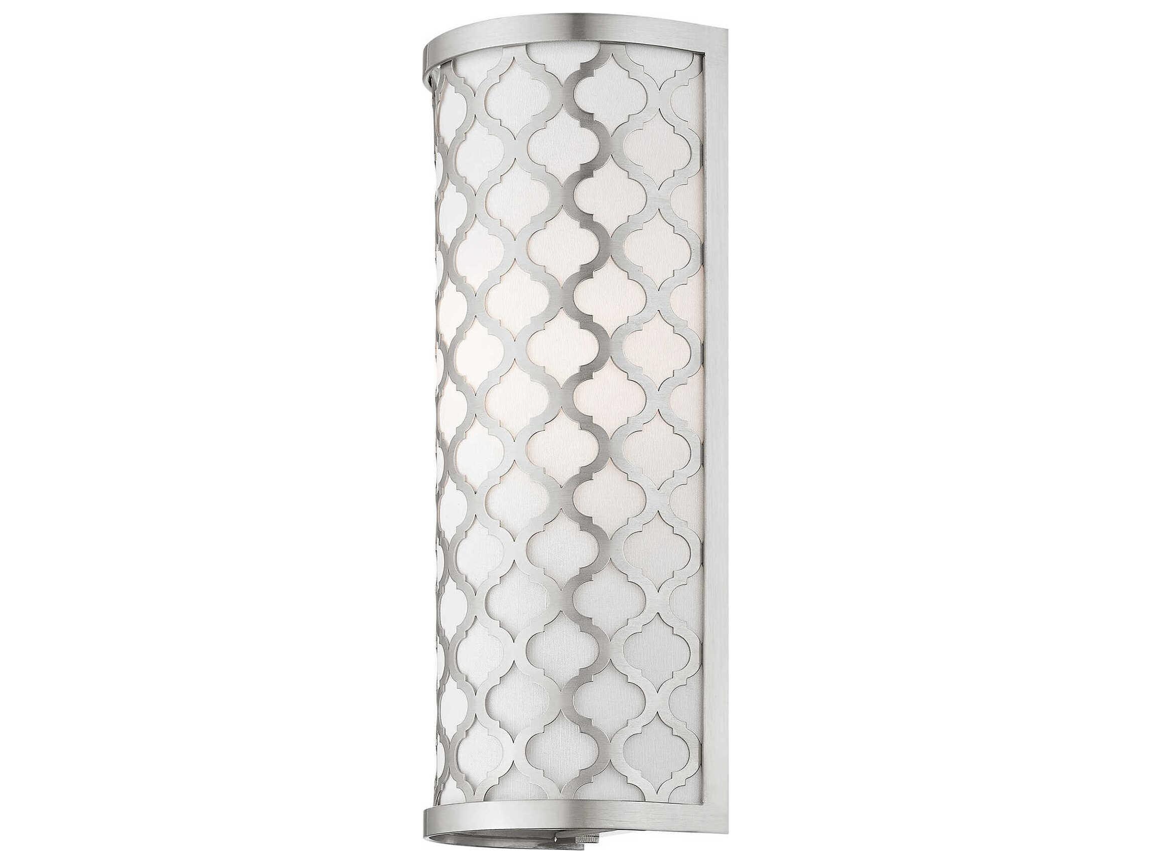 Livex Lighting Arabesque 1-Light Brushed Nickel White Wall Sconce