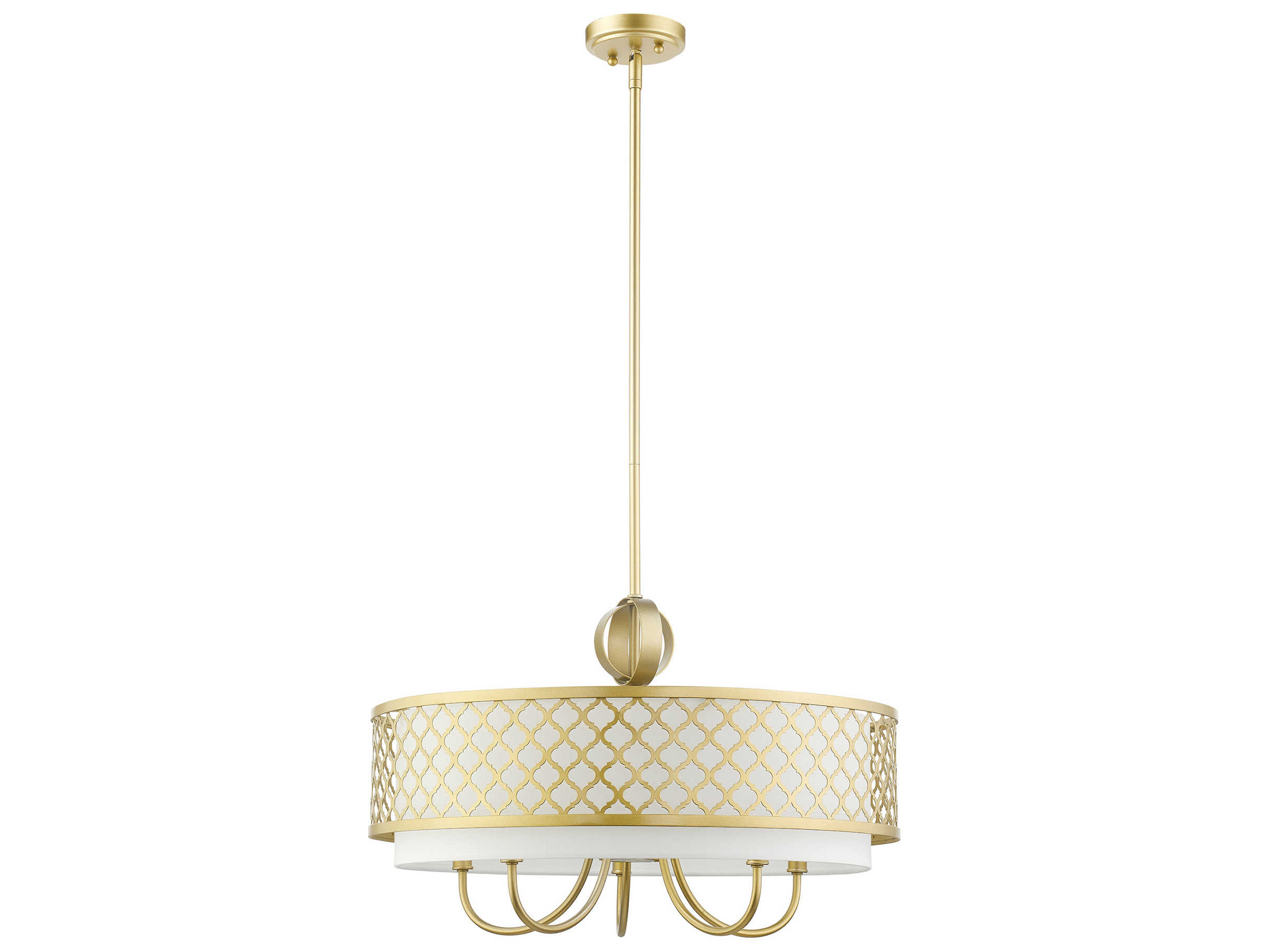 Livex Lighting Arabesque 6-Light Soft Gold Candelabra Drum Round Chandelier