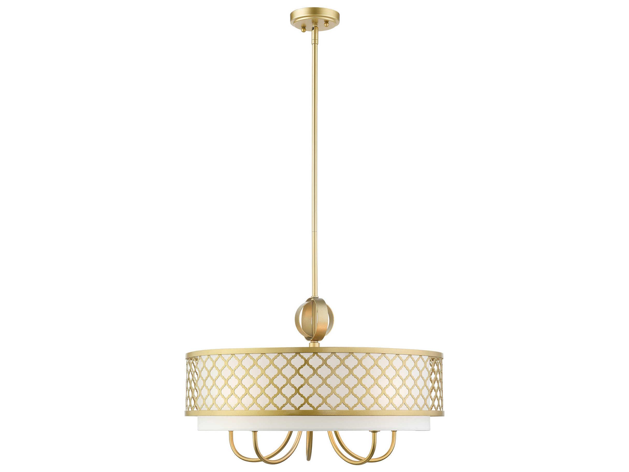 Livex Lighting Arabesque 6-Light Soft Gold Candelabra Drum Round Chandelier
