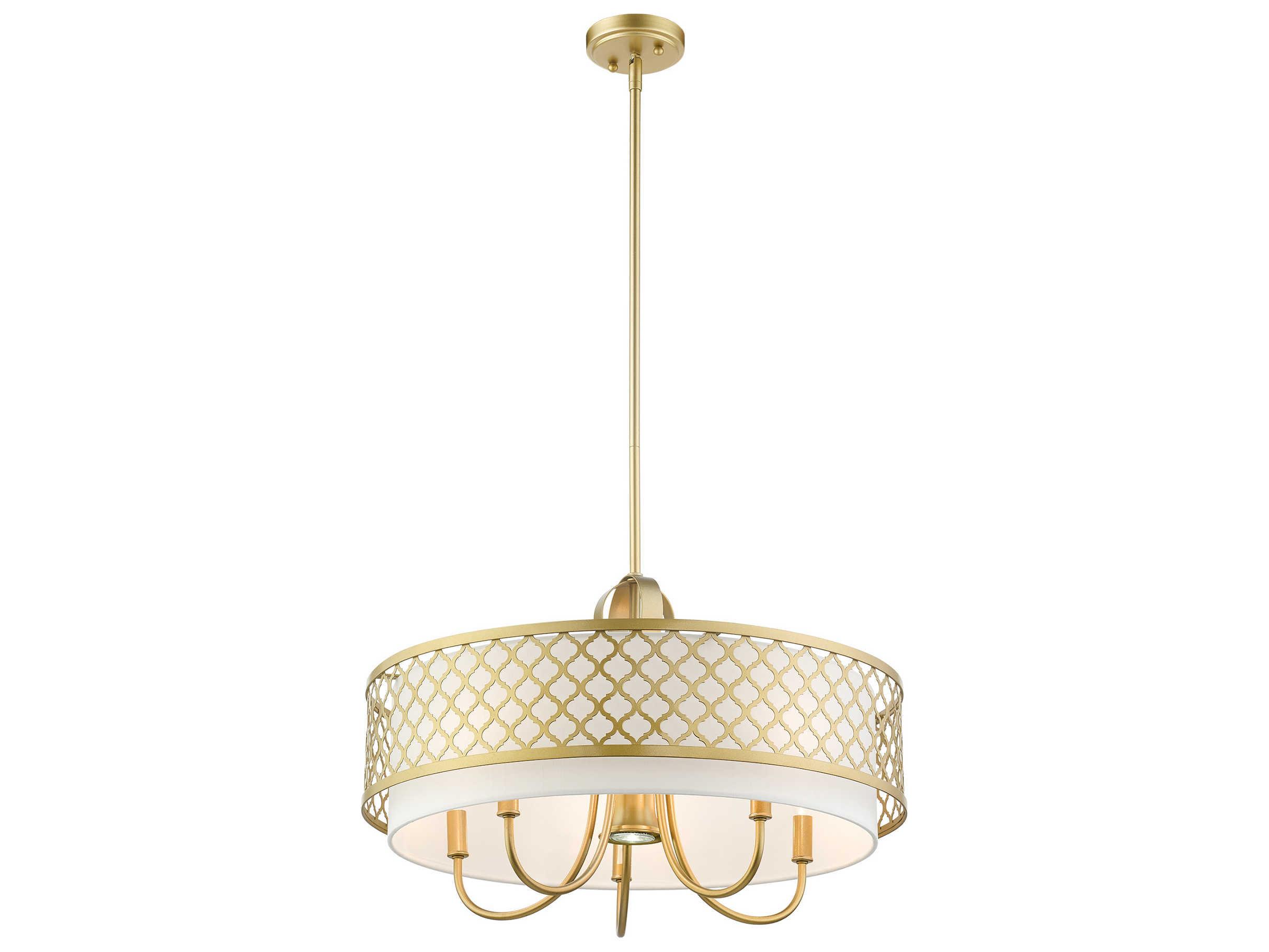 Livex Lighting Arabesque 6-Light Soft Gold Candelabra Drum Round Chandelier