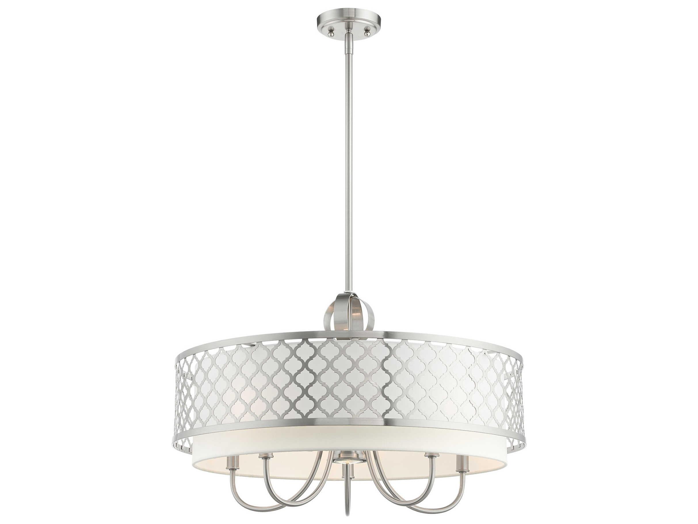 Livex Lighting Arabesque 6-Light Brushed Nickel Drum Round Chandelier