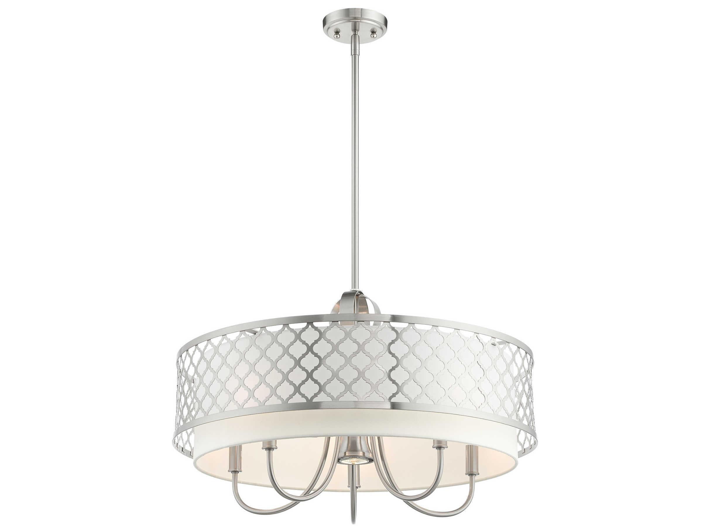 Livex Lighting Arabesque 6-Light Brushed Nickel Drum Round Chandelier