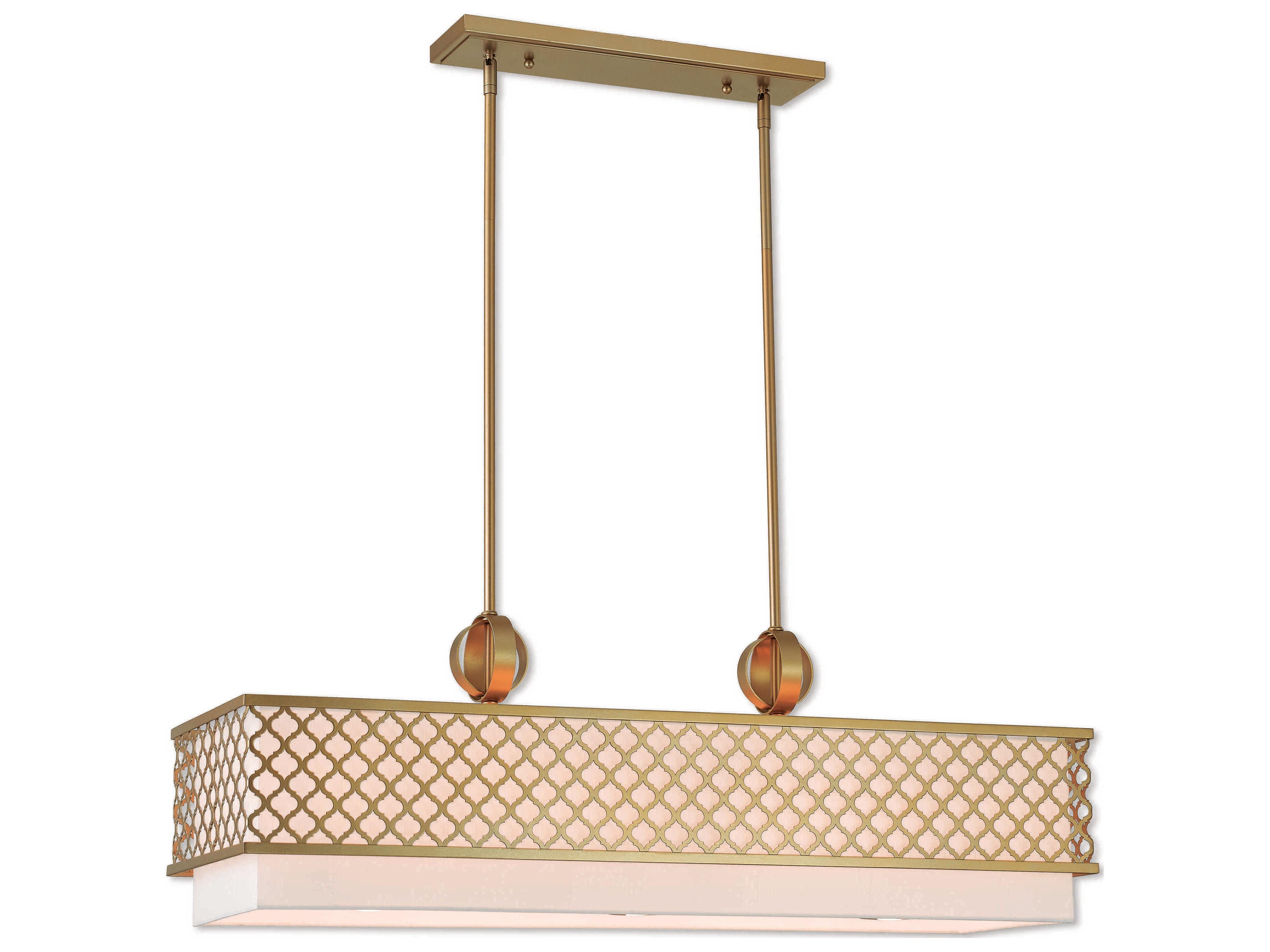 Livex Lighting Arabesque 9-Light Soft Gold White Geometric Island Pendant