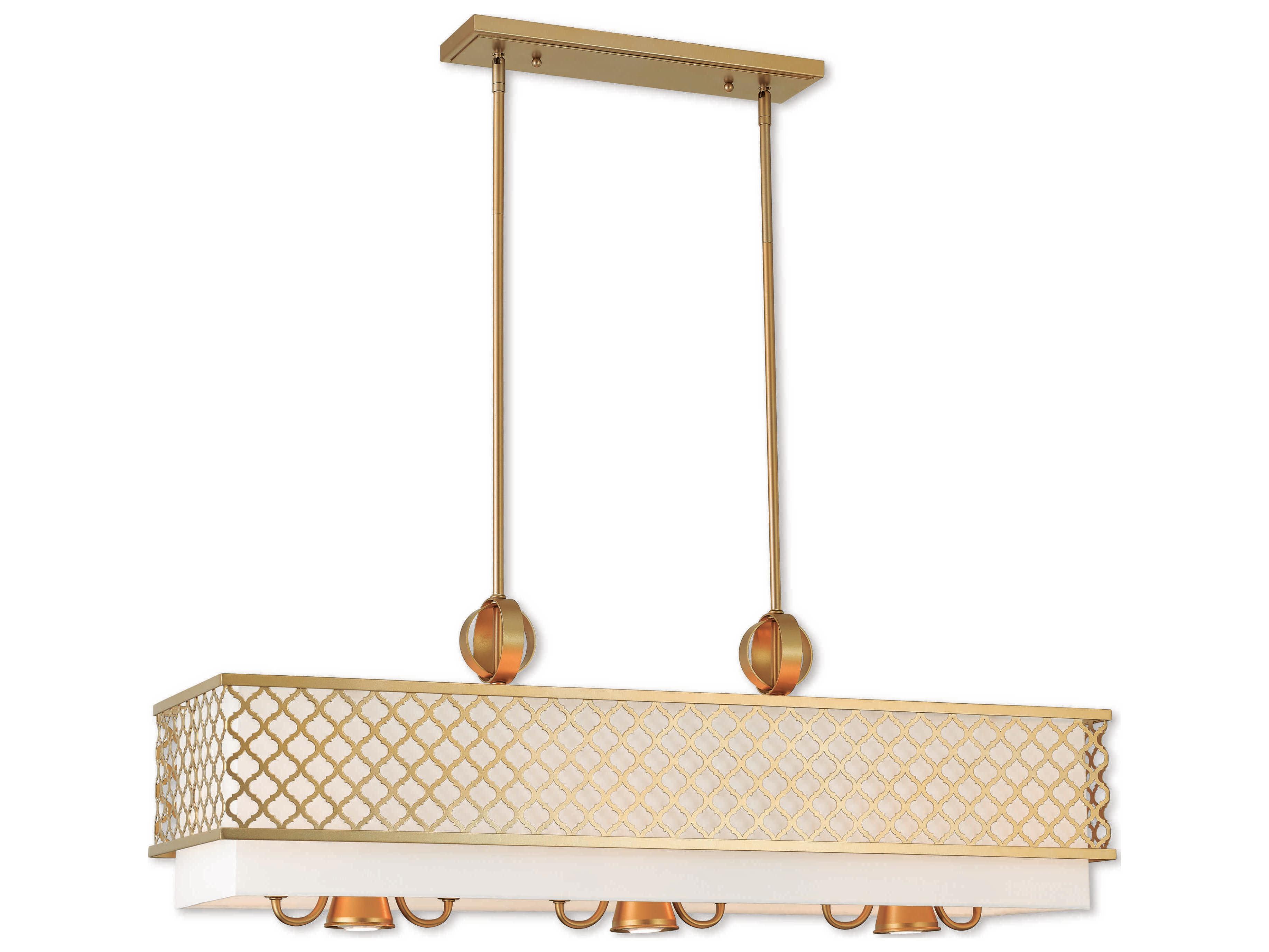 Livex Lighting Arabesque 9-Light Soft Gold White Geometric Island Pendant