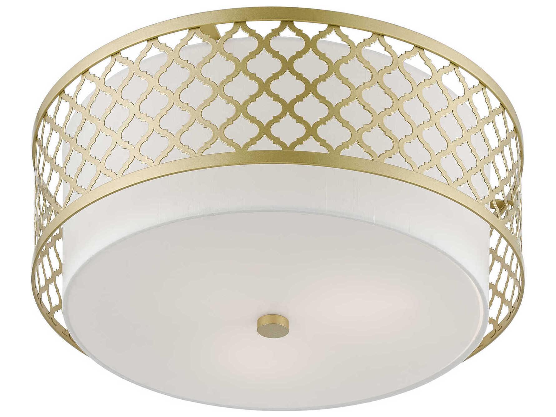 Livex Lighting Arabesque 3-Light Soft Gold Drum Semi Flush Mount