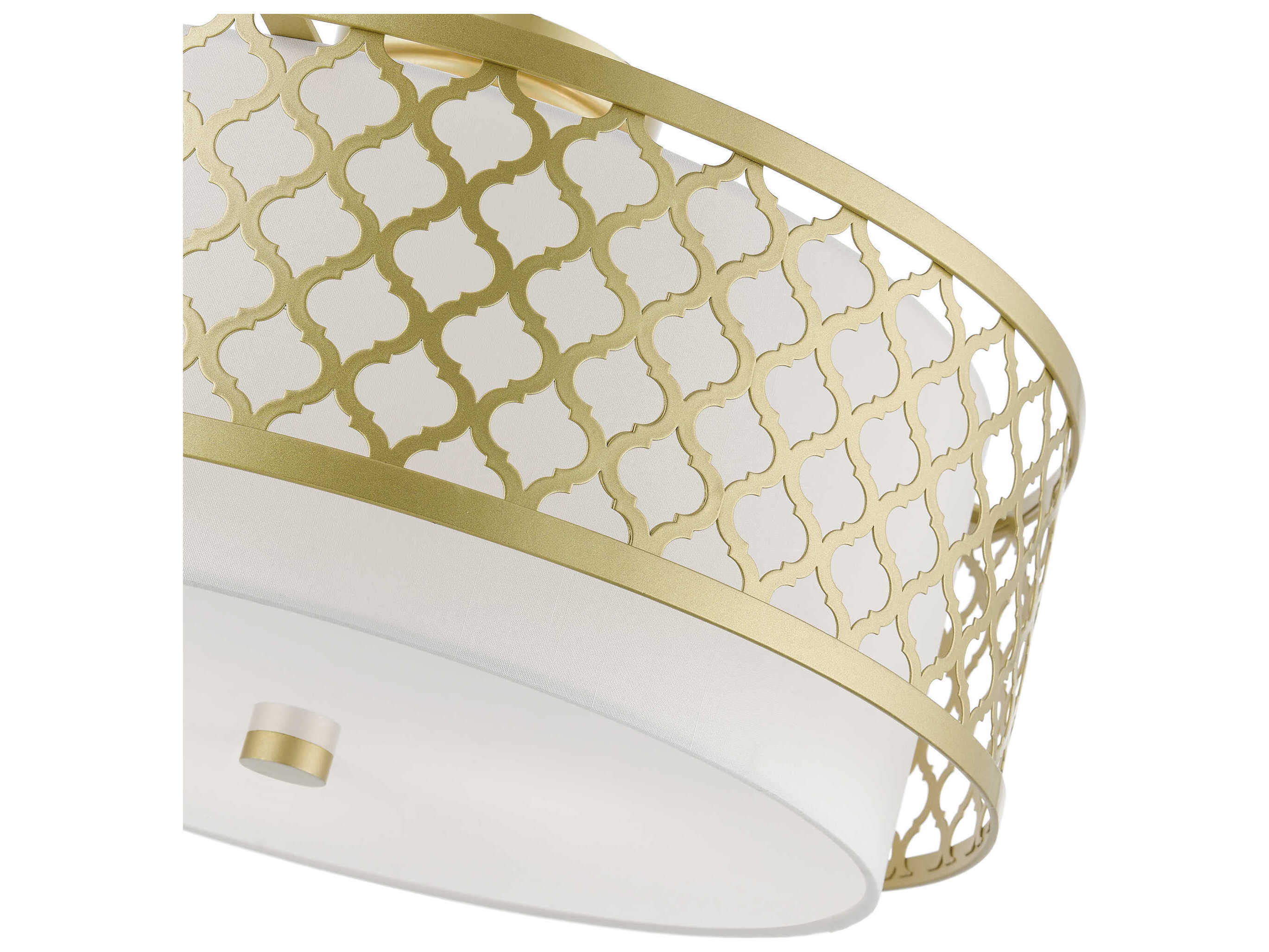 Livex Lighting Arabesque 3-Light Soft Gold Drum Semi Flush Mount