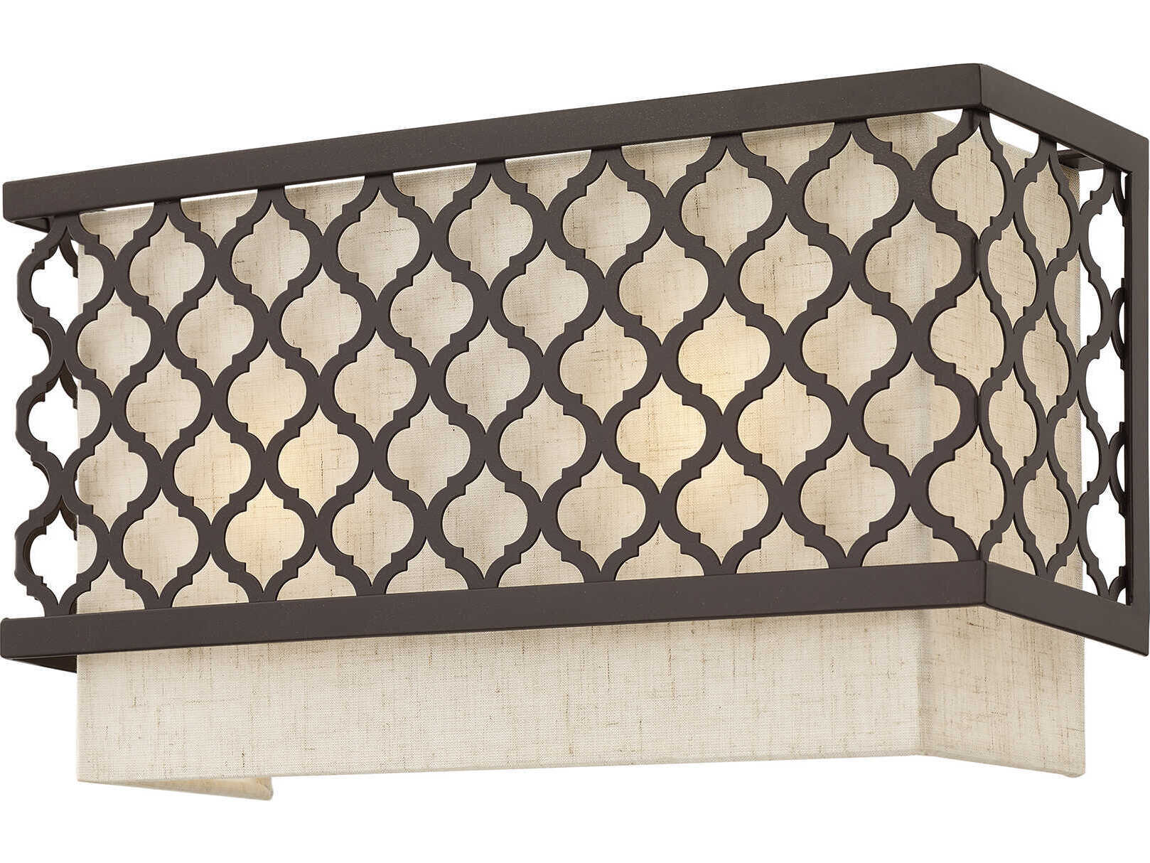 Livex Lighting Arabesque 2-Light English Bronze White Wall Sconce