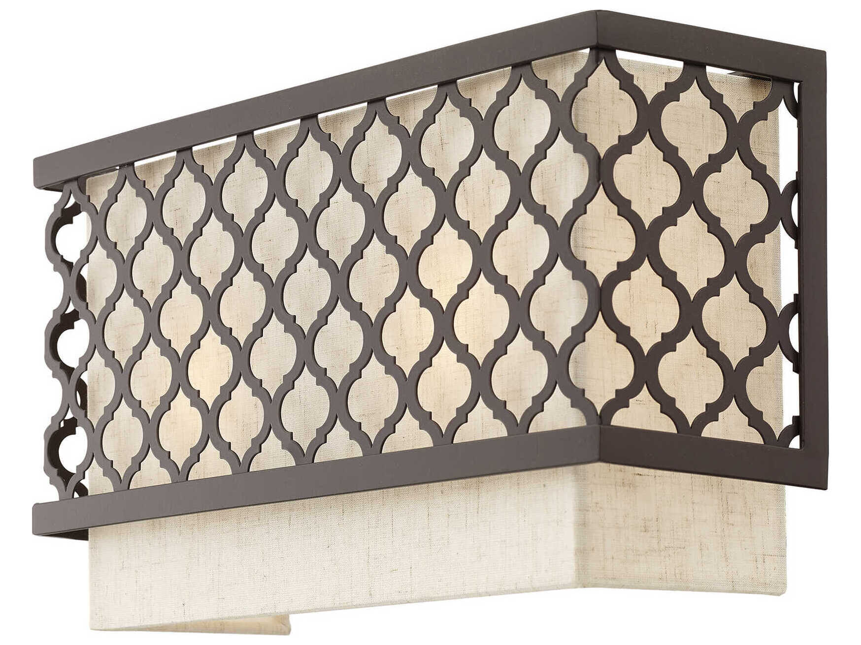 Livex Lighting Arabesque 2-Light English Bronze White Wall Sconce