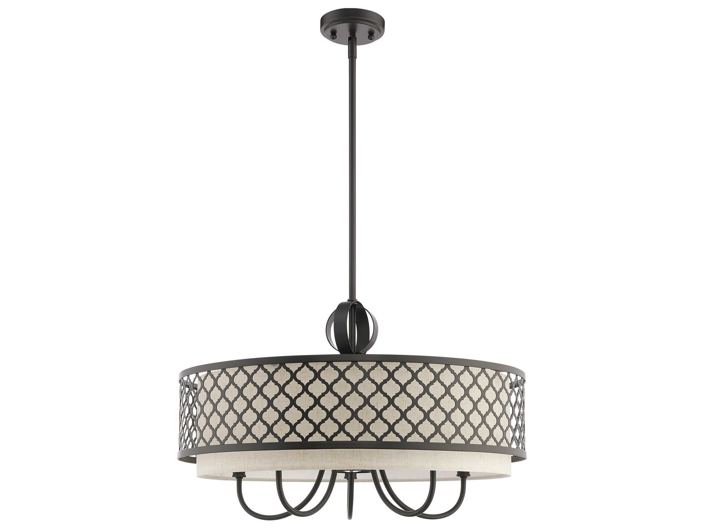 Livex Lighting Arabesque 6-Light English Bronze Candelabra Drum Round Chandelier