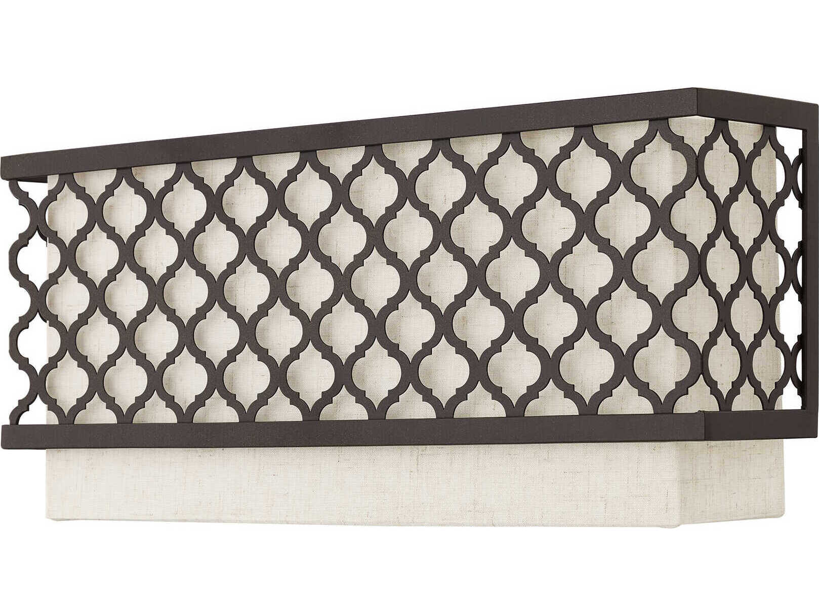 Livex Lighting Arabesque 2-Light English Bronze White Wall Sconce