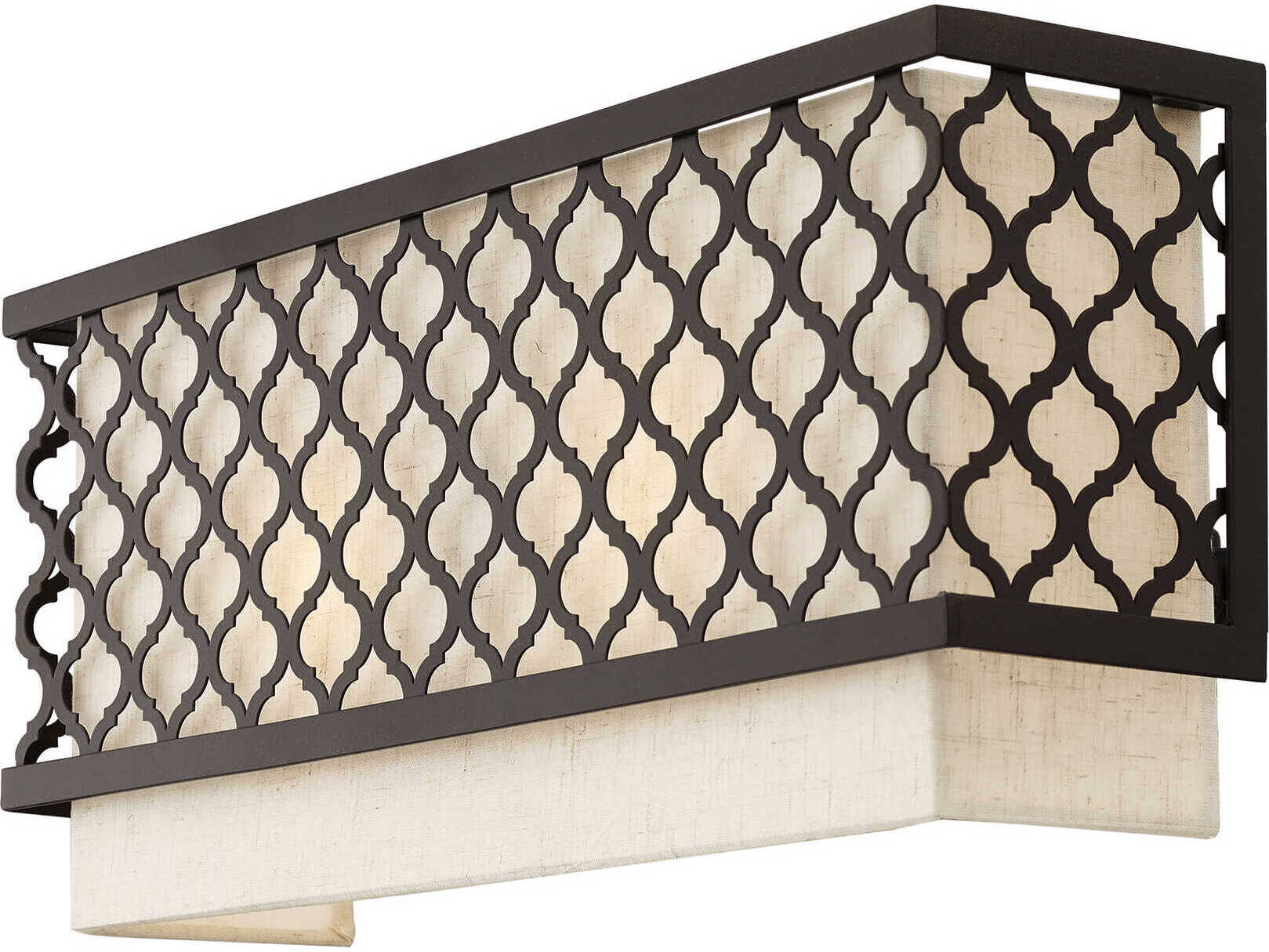 Livex Lighting Arabesque 2-Light English Bronze White Wall Sconce