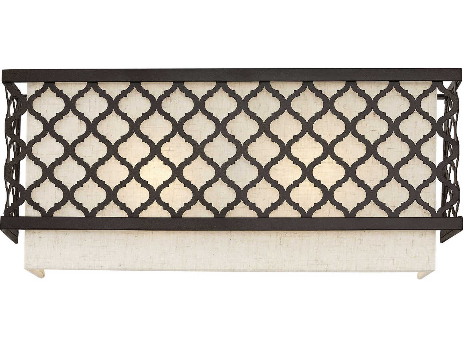 Livex Lighting Arabesque 2-Light English Bronze White Wall Sconce