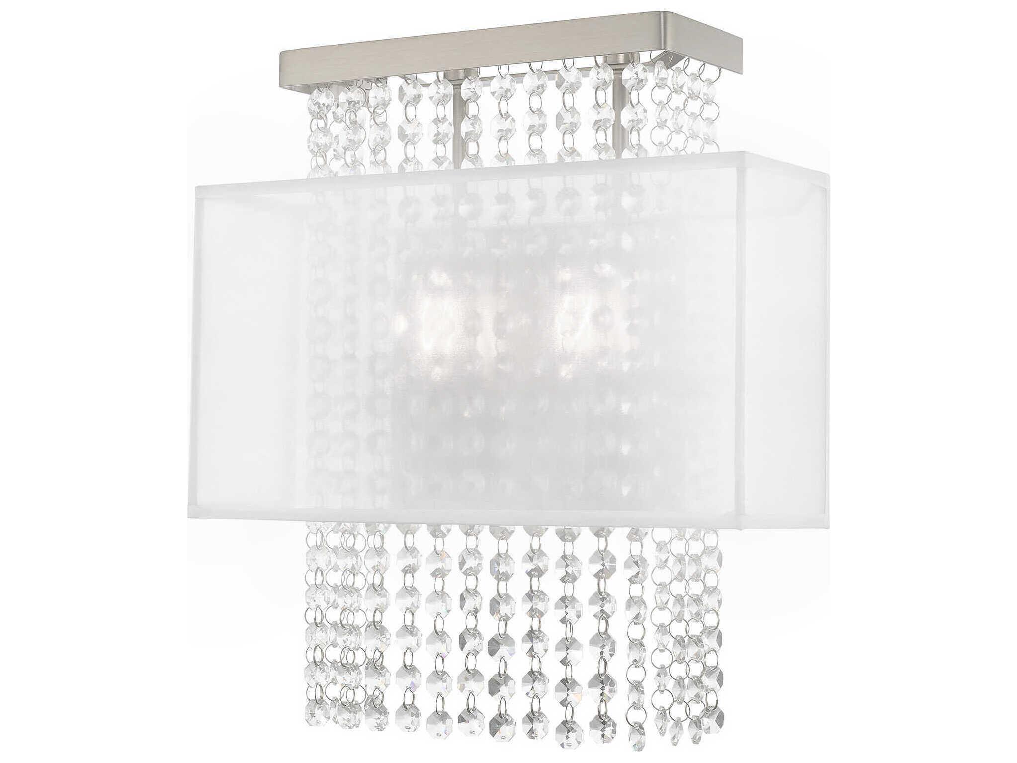 Livex Lighting Bella Vista 2-Light Brushed Nickel Clear Crystal Wall Sconce