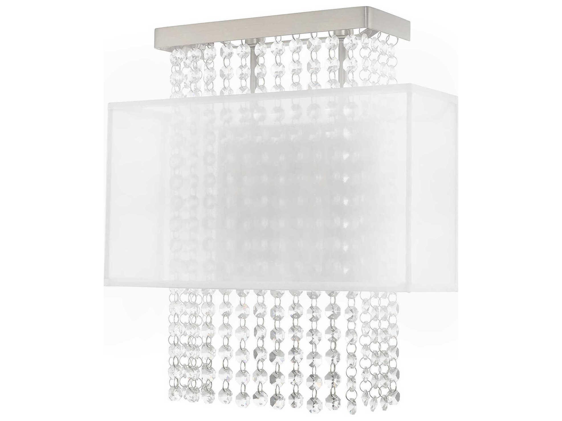 Livex Lighting Bella Vista 2-Light Brushed Nickel Clear Crystal Wall Sconce