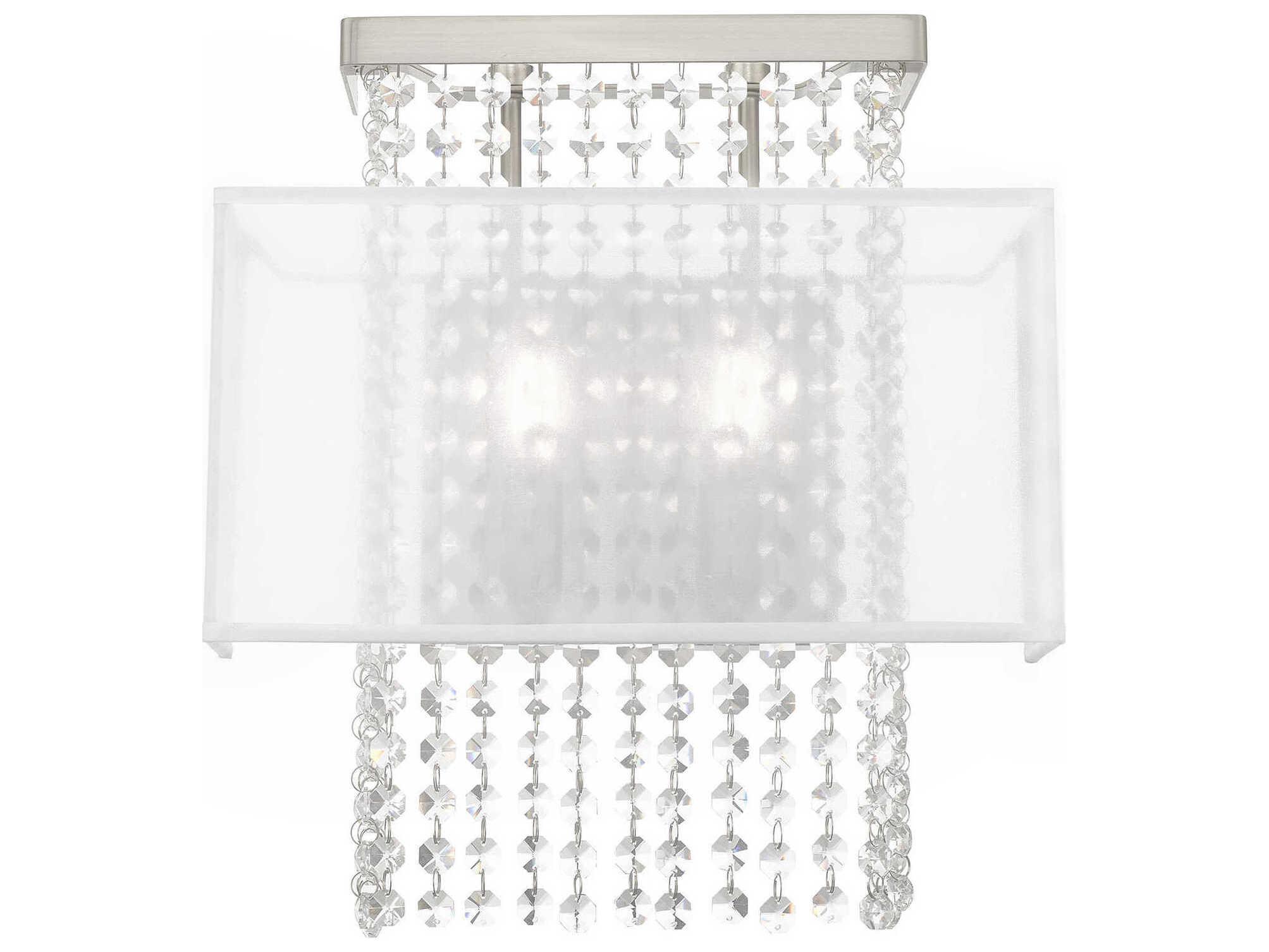 Livex Lighting Bella Vista 2-Light Brushed Nickel Clear Crystal Wall Sconce