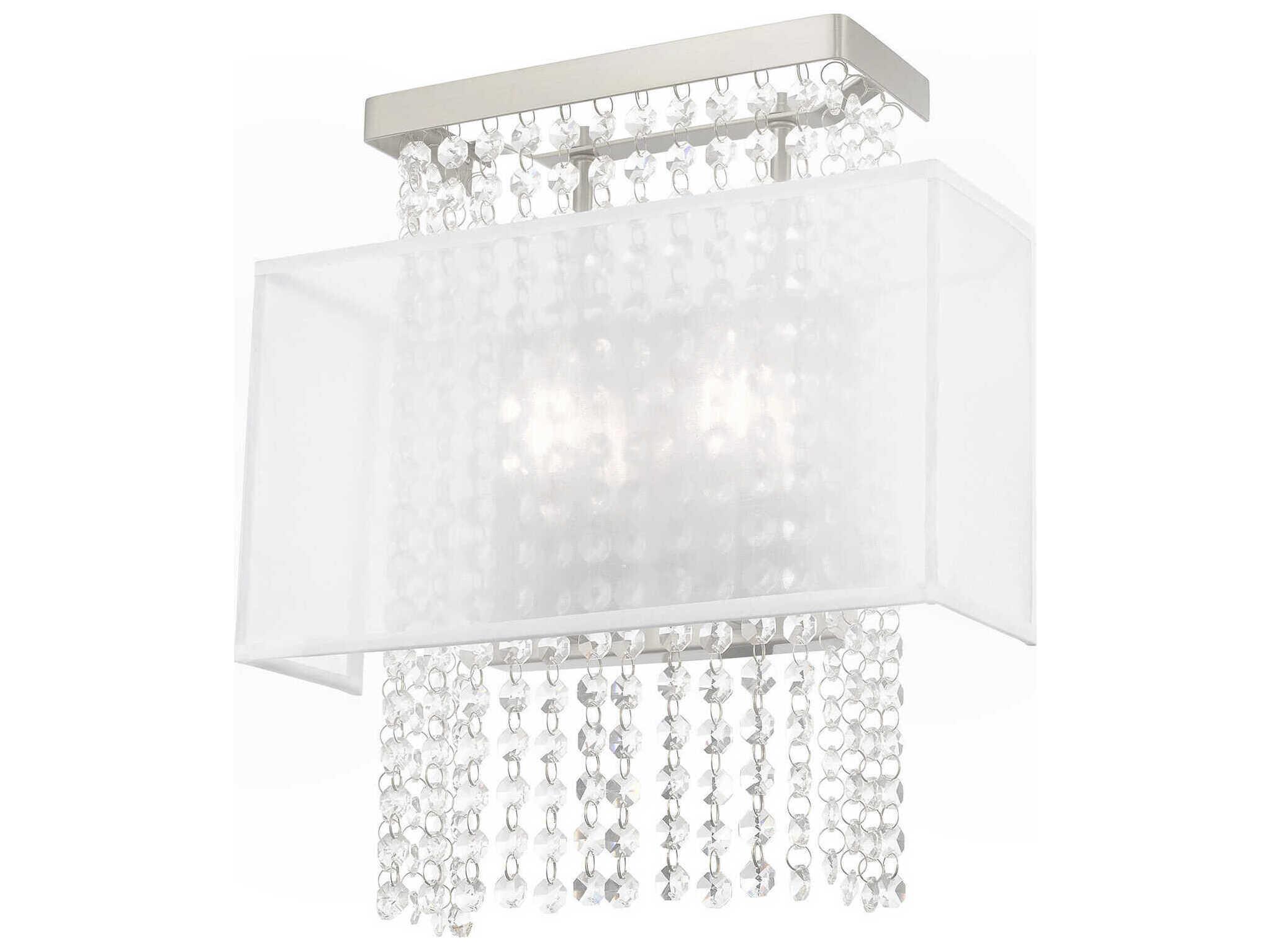 Livex Lighting Bella Vista 2-Light Brushed Nickel Clear Crystal Wall Sconce