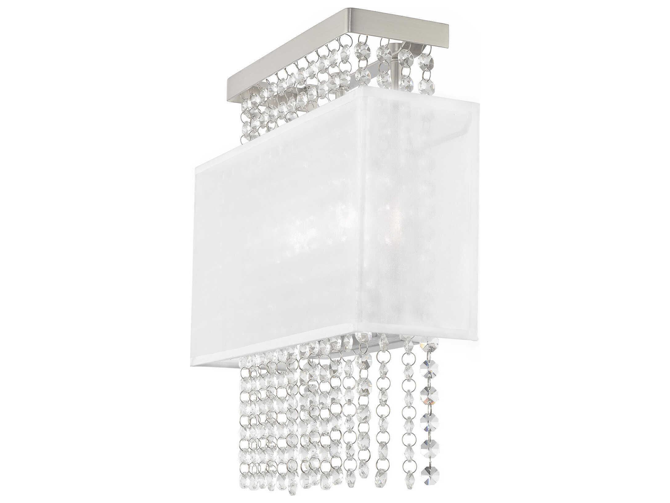 Livex Lighting Bella Vista 2-Light Brushed Nickel Clear Crystal Wall Sconce