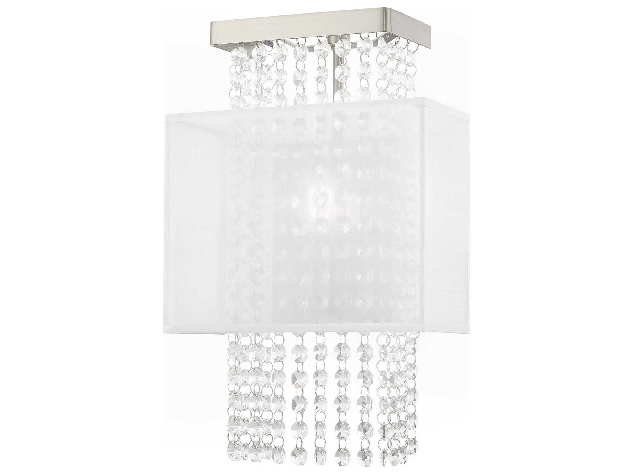 Livex Lighting Bella Vista 1-Light Brushed Nickel Clear Crystal Wall Sconce